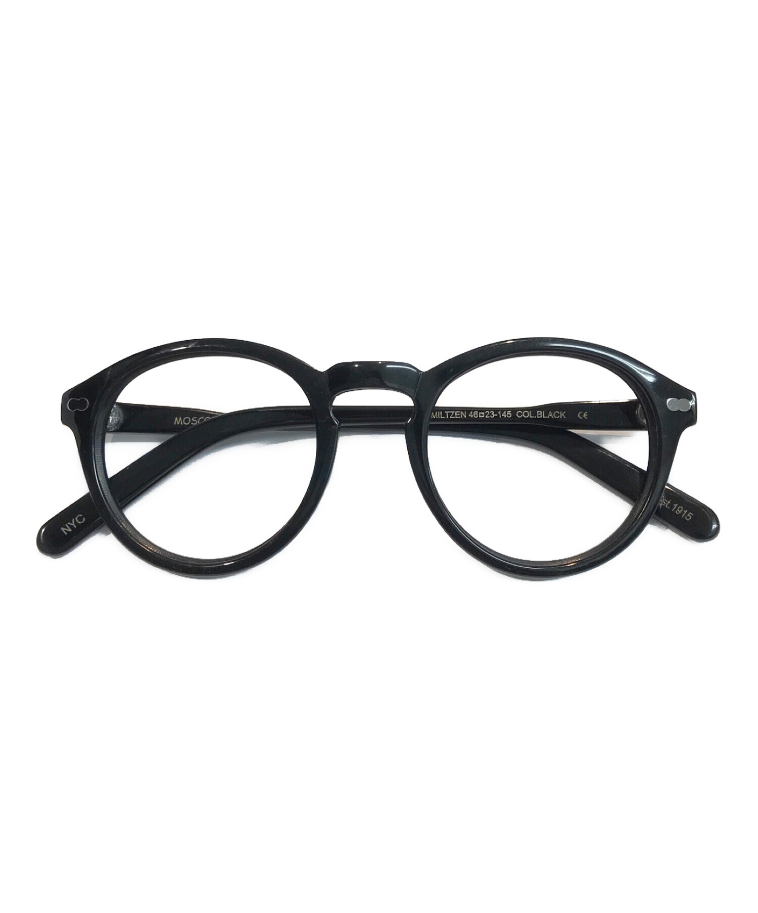 MOSCOT MILTZEN 46-23 ブラック 黒 モスコットフレーム形ラウンド丸