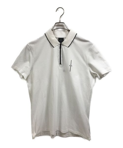 ARMANI EXCHANGE (アルマーニ エクスチェンジ) バックエンボスロゴポロシャツ ホワイト サイズ:L 未使用品