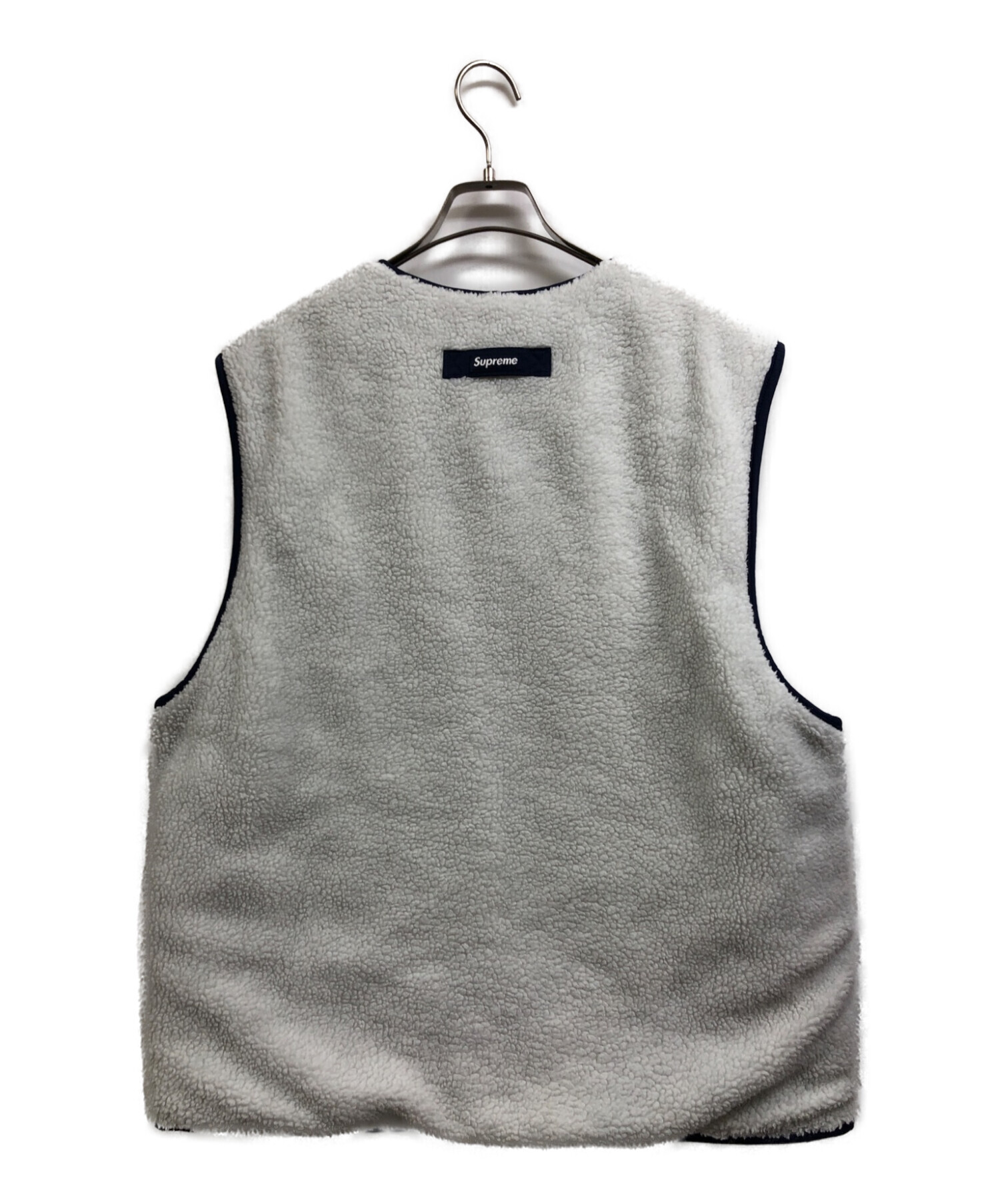 SUPREME × NIKE (シュプリーム × ナイキ) Reversible Nylon Sherpa Vest ネイビー サイズ:M