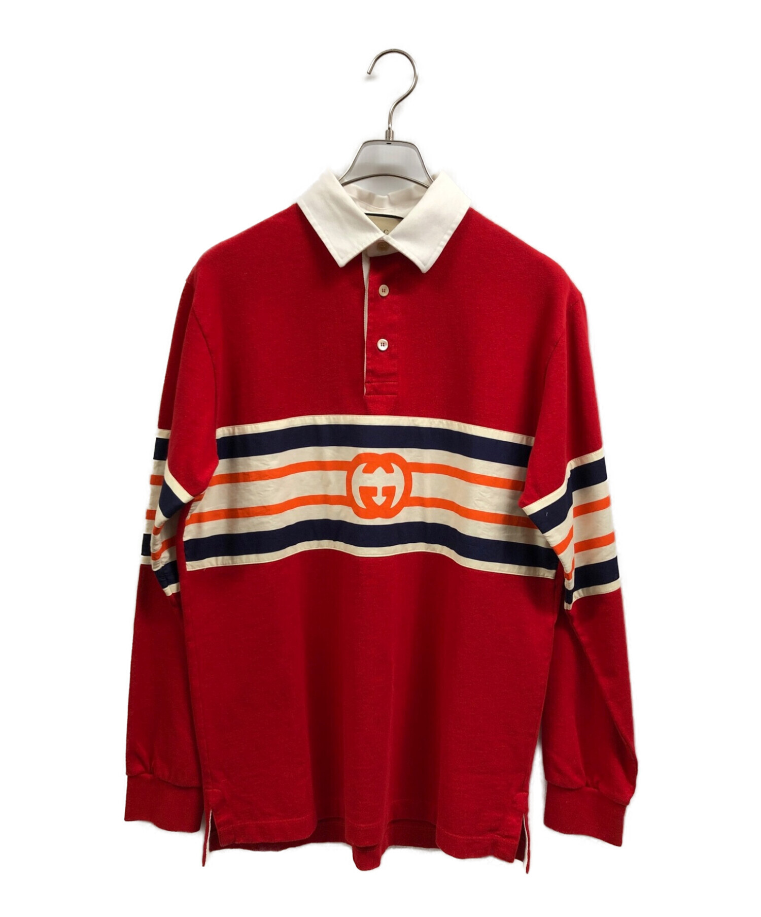 中古・古着通販】GUCCI (グッチ) RED POLO SHIRT WITH LONG SLEEVES