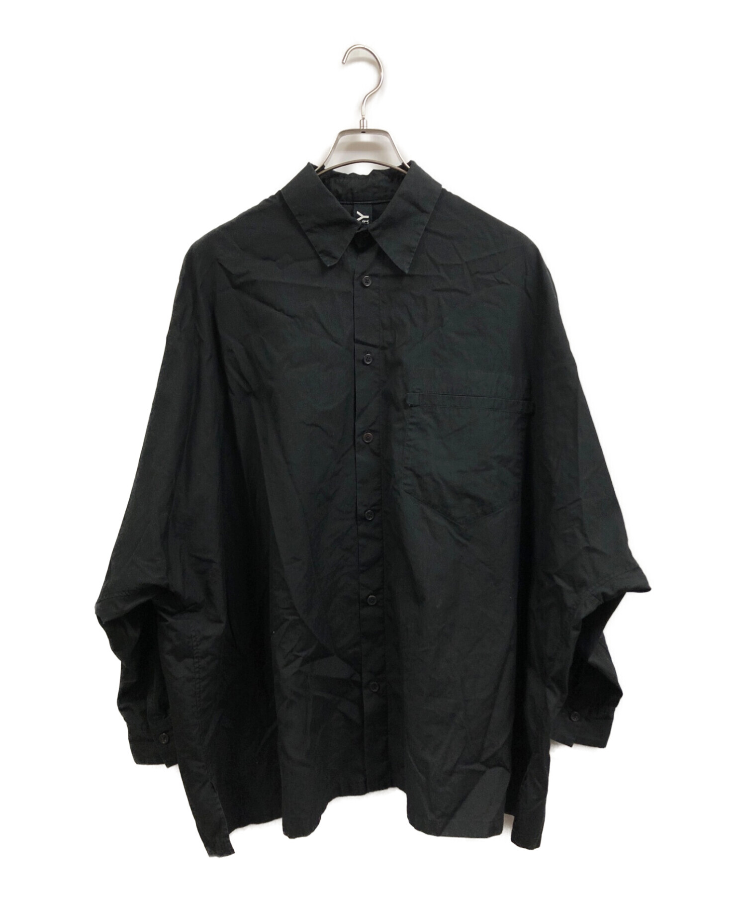 GROUND Y (グラウンドワイ) 前ドルマンビッグシャツ ブラック サイズ:1