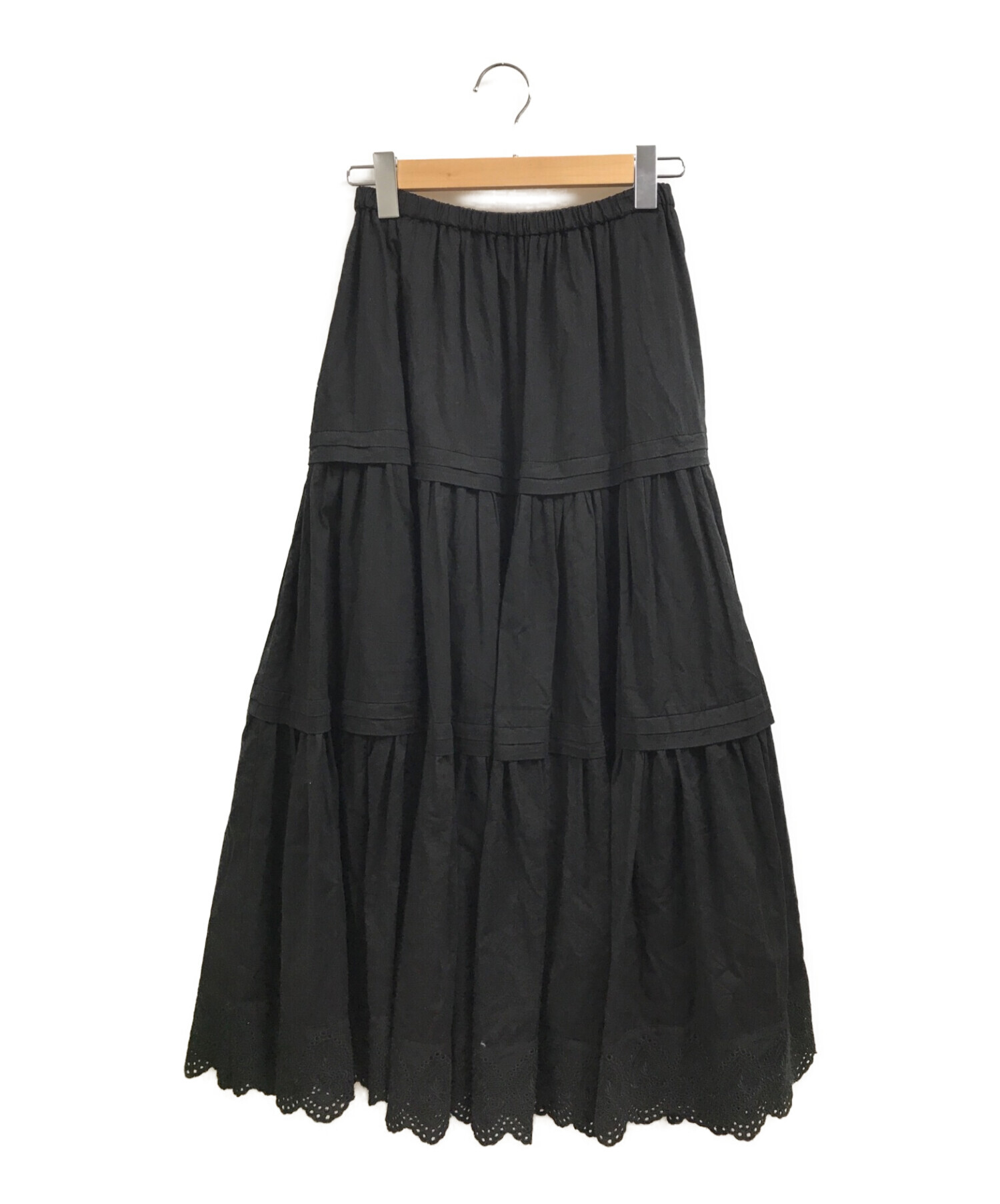 Loungedress (ラウンジドレス) ティアードレーススカート ブラック サイズ:FREE 未使用品