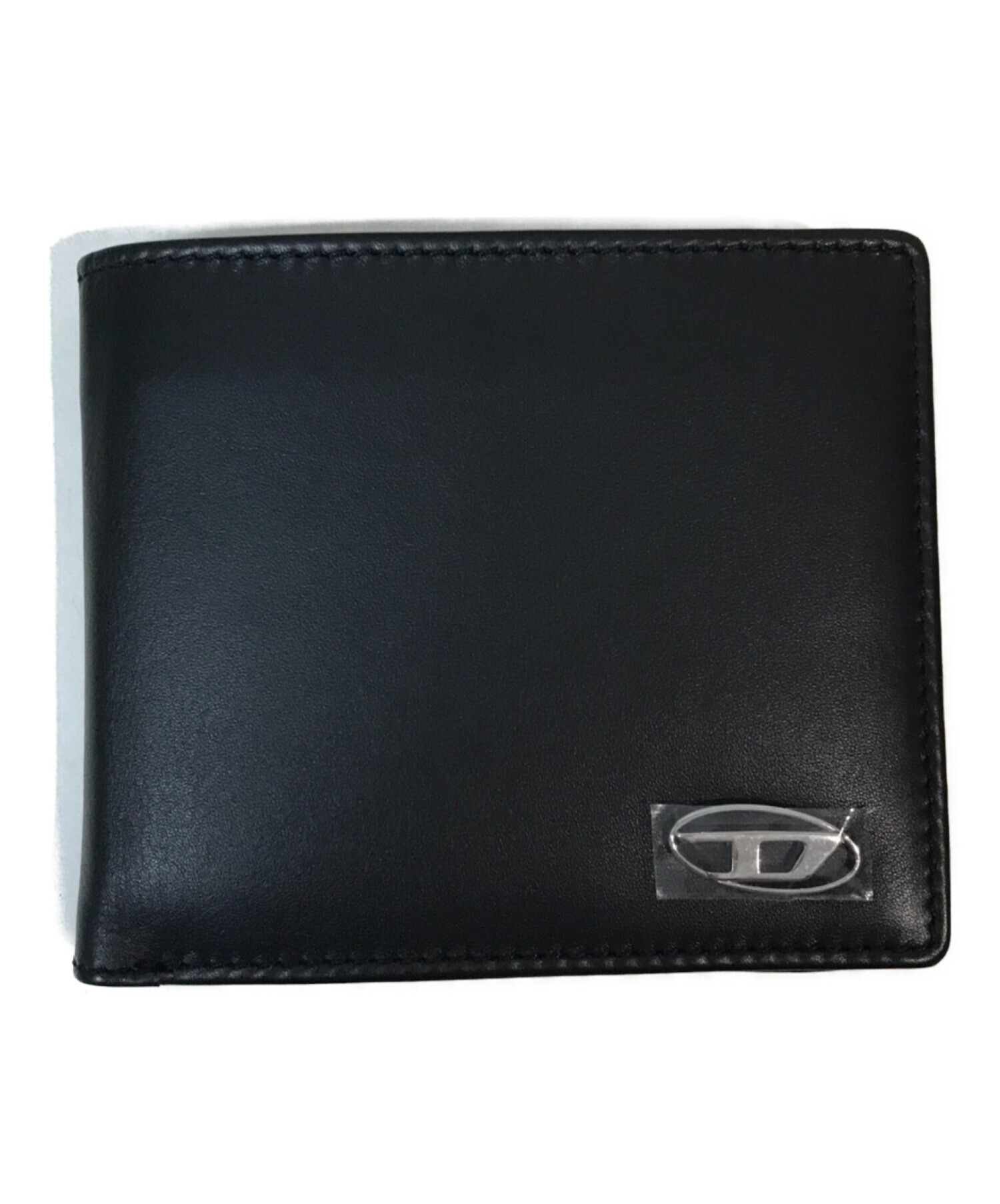 DIESEL (ディーゼル) メタルDロゴ2つ折り財布 ブラック 未使用品