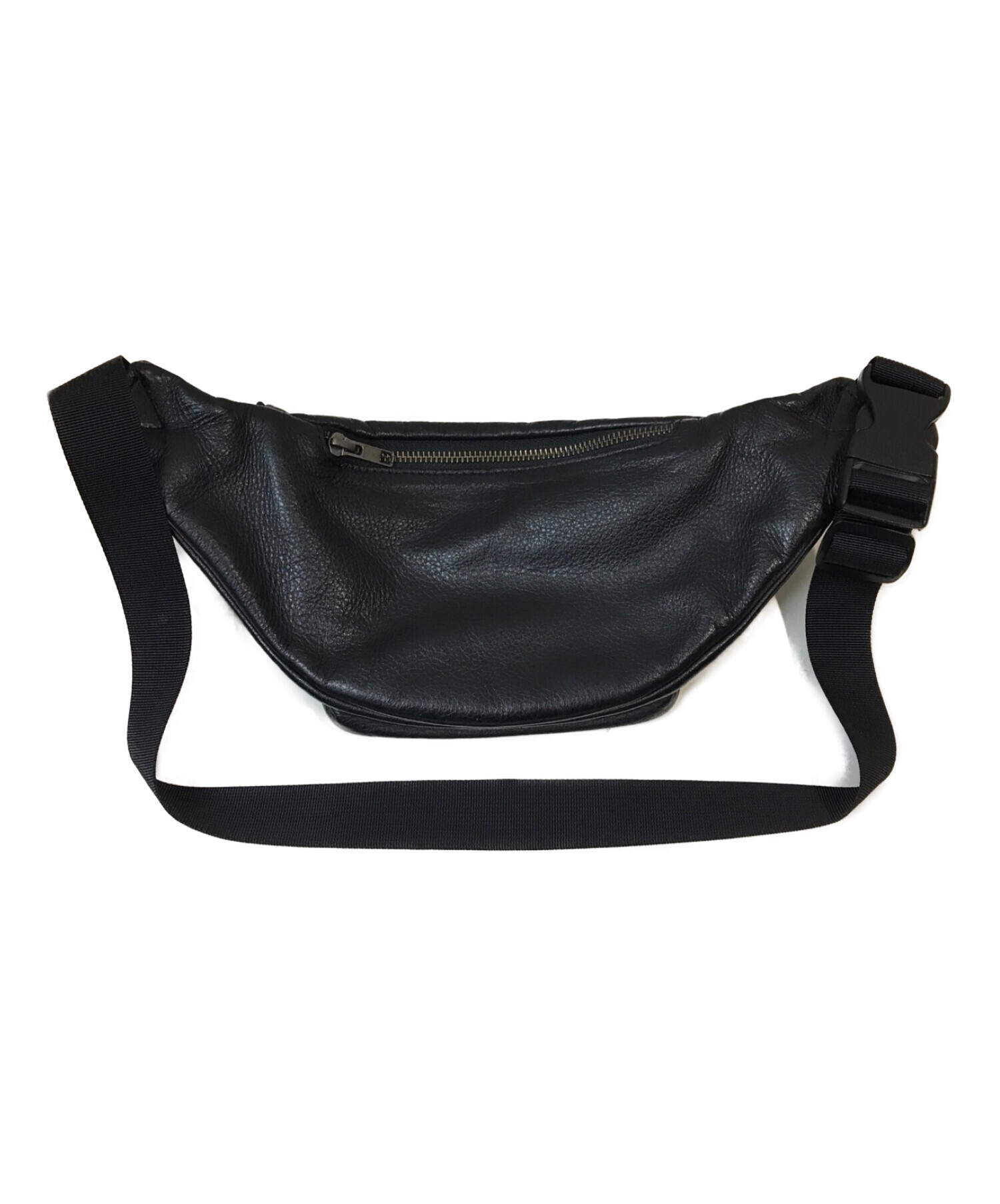 Supreme 17ss Leather Waist Bag  黒