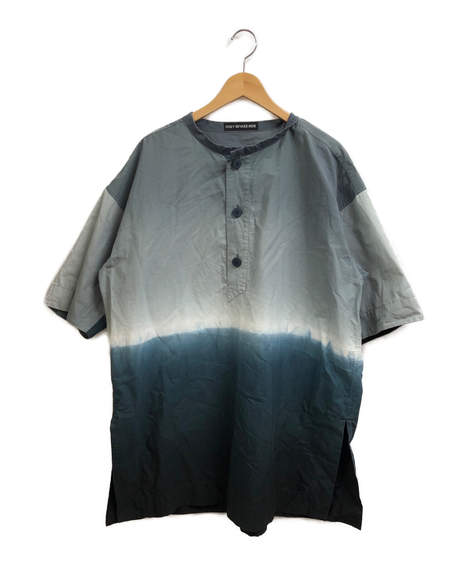 ISSEY MIYAKE MEN (イッセイミヤケメン) 手染めグラデーションシャツ ネイビー サイズ:1