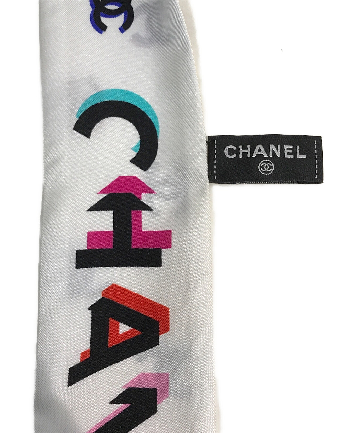 中古・古着通販】CHANEL (シャネル) シルクツイルスカーフ ホワイト