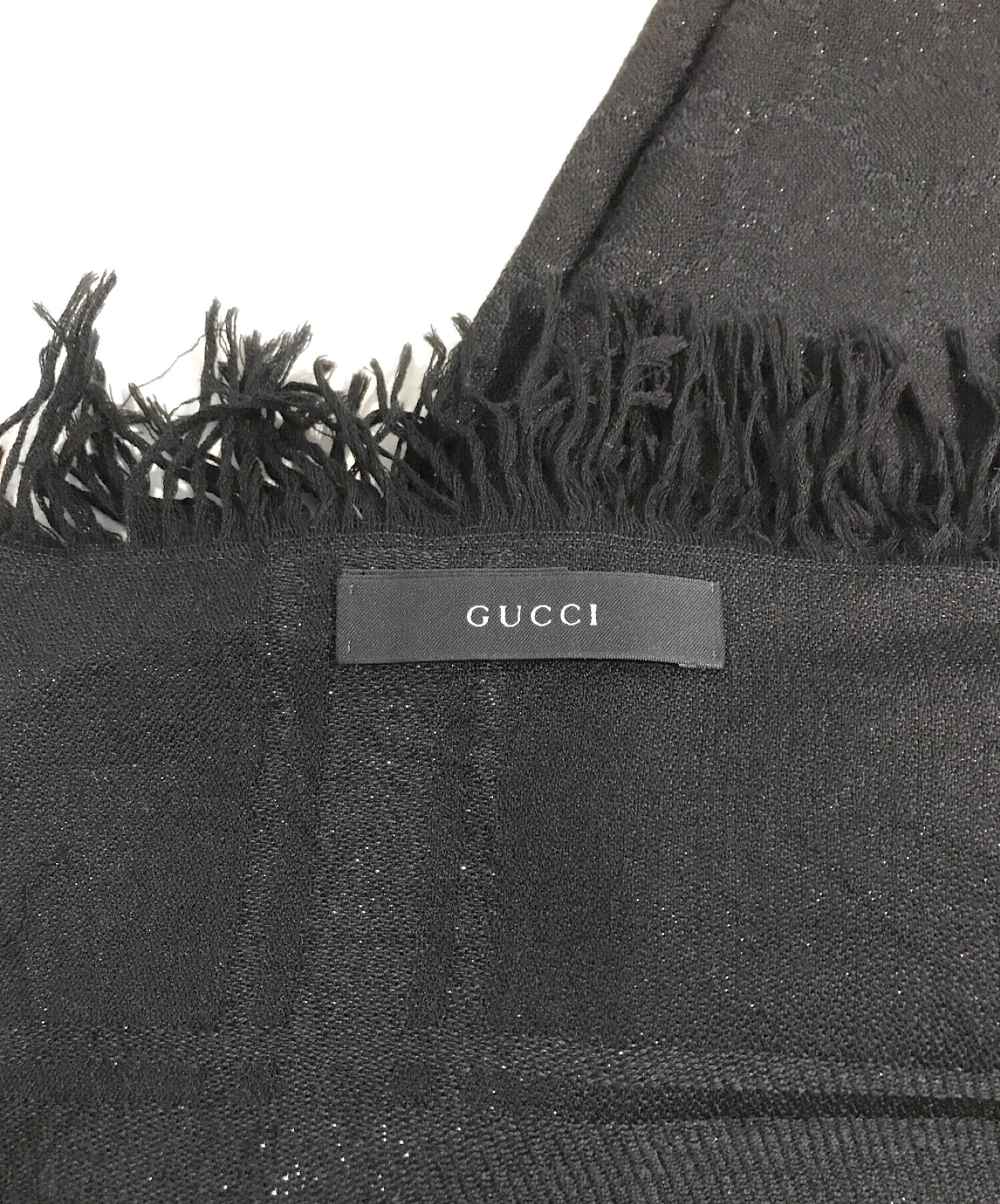 中古・古着通販】GUCCI (グッチ) GG柄チェックストール ブラック