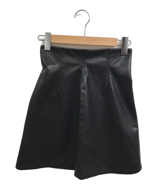 eimy istoire (エイミーイストワール) フェイクレザーチューリップヘムミニスカート ブラック サイズ:S
