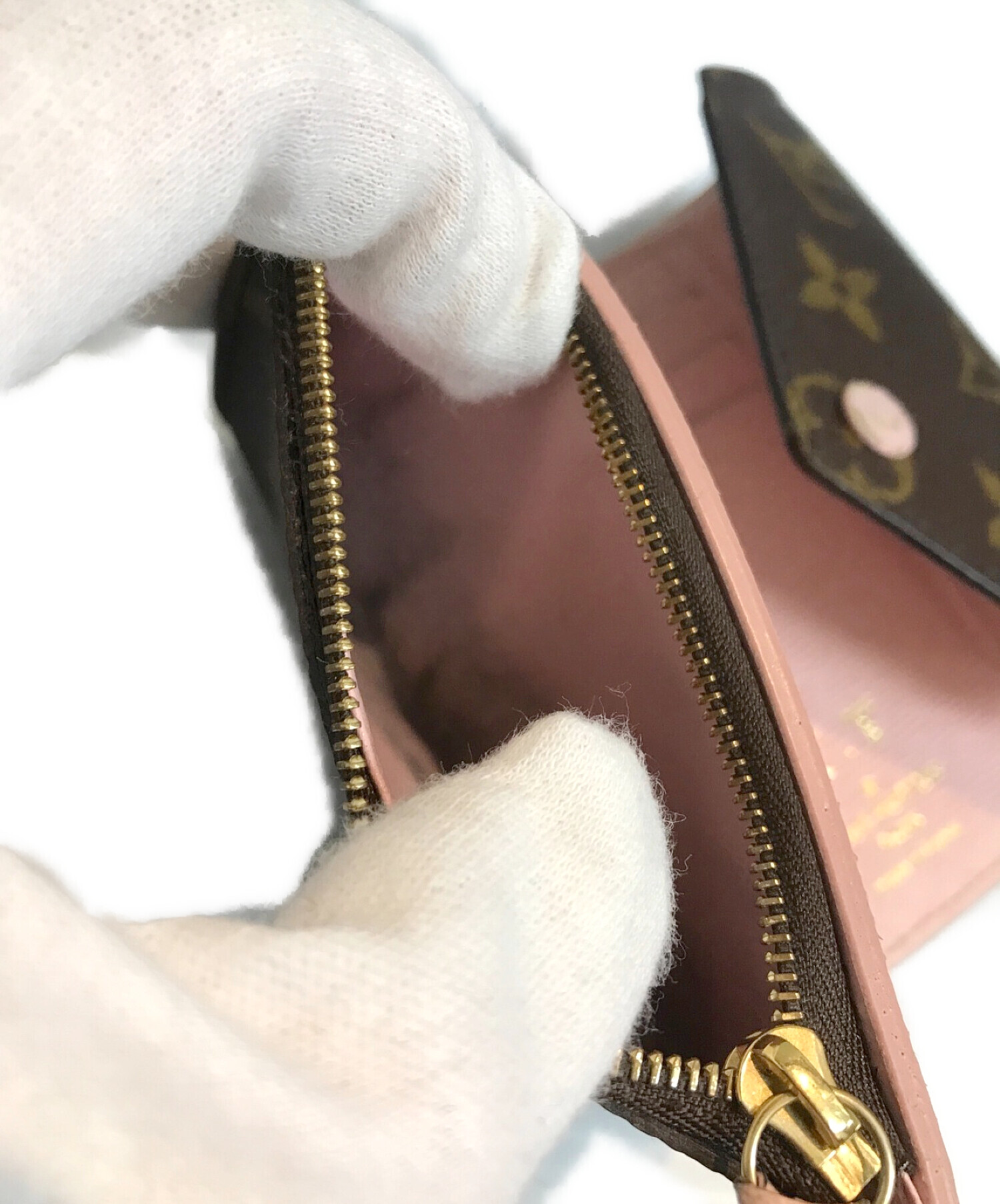 LOUIS VUITTON (ルイ ヴィトン) 3つ折り財布 ブラウン×ピンク