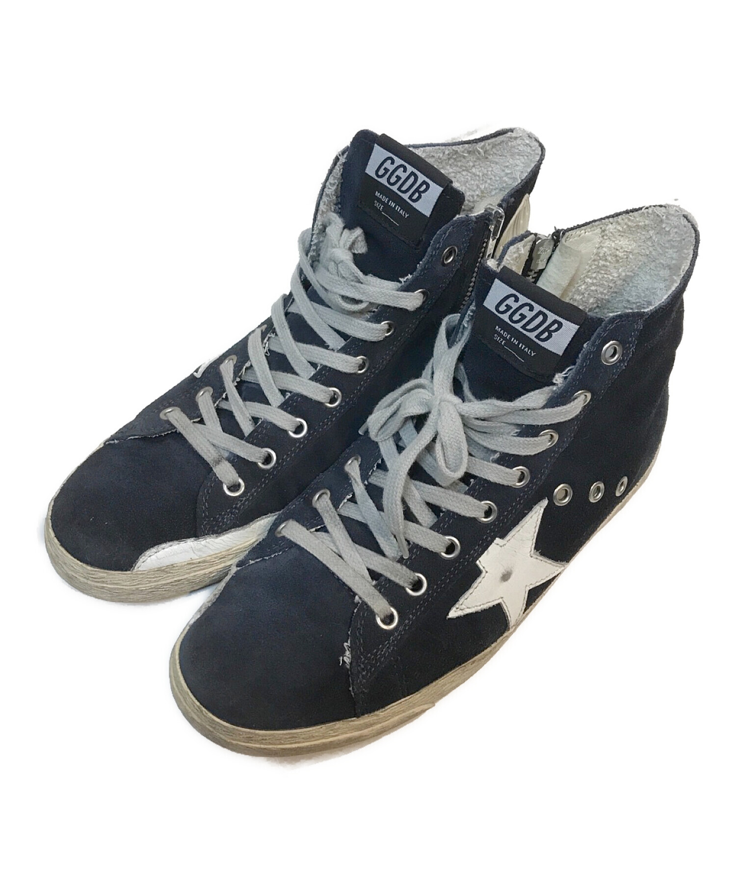 GOLDEN GOOSE (ゴールデングース) ユーズド加工ハイカットスニーカー ブラック サイズ:39