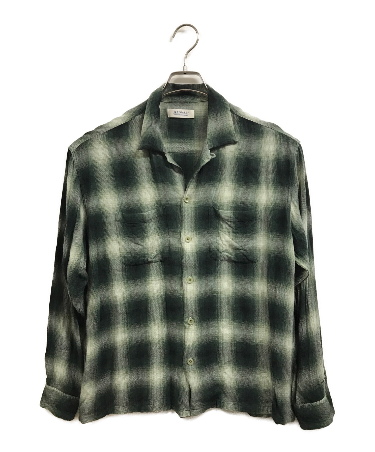 RADIALL (ラディアル) Lo-n-slo OPEN COLLARED SHIRT L/S グリーン サイズ:S