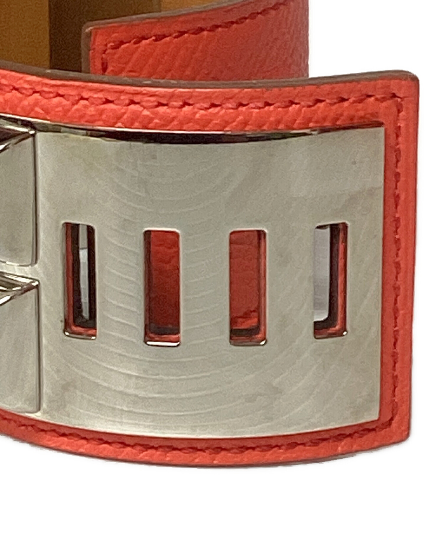 中古・古着通販】HERMES (エルメス) レザーバングル レッド｜ブランド