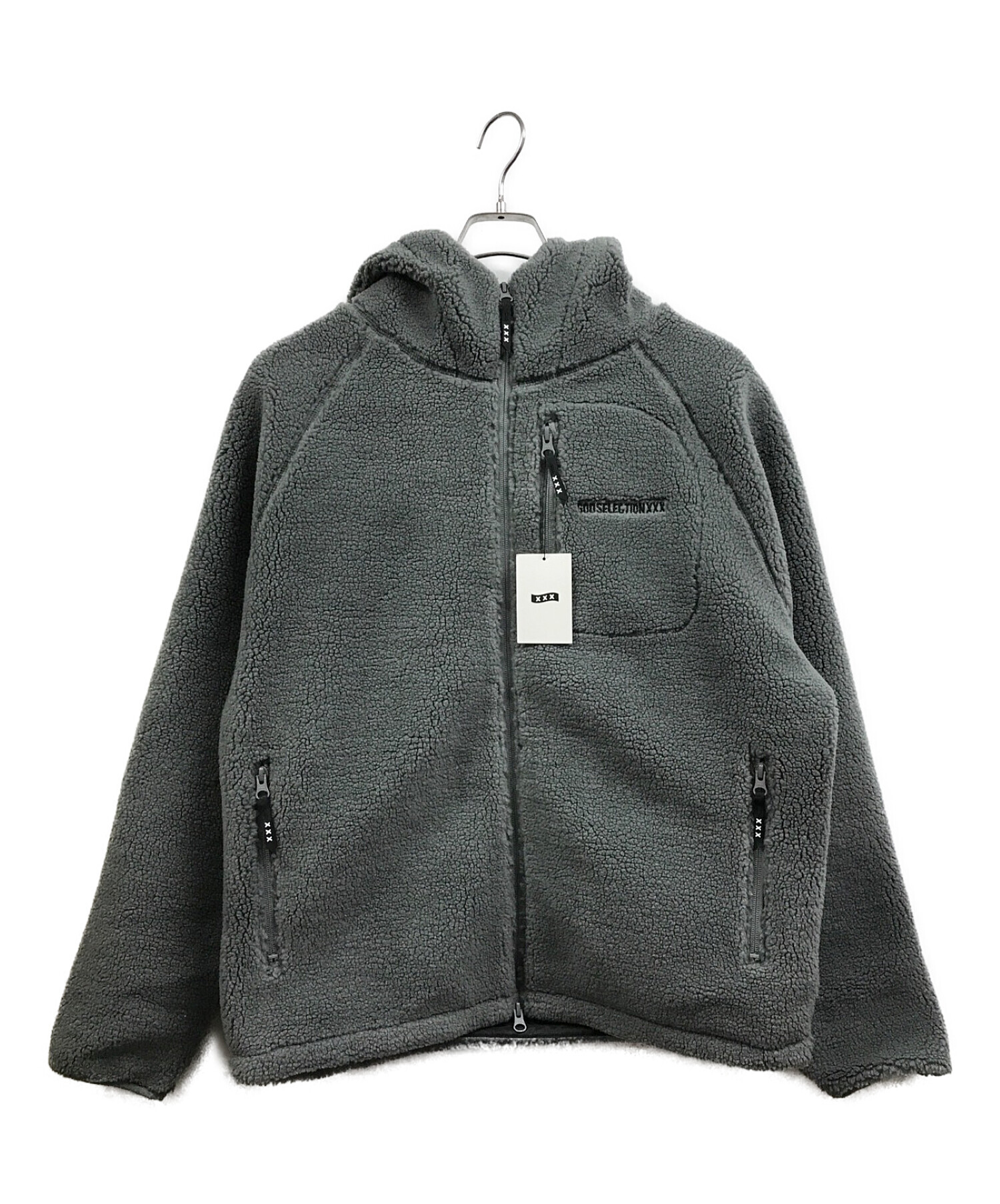 GOD SELECTION XXX (ゴッドセレクショントリプルエックス) FLEECE JACKET グレー サイズ:M 未使用品