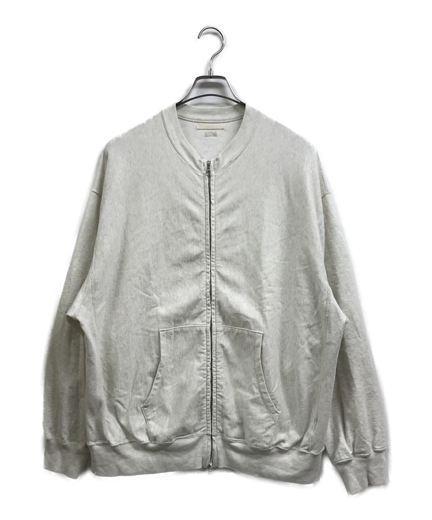 中古・古着通販】BLURHMS (ブラームス) LIGHT SWEAT CREW ZIP グレー