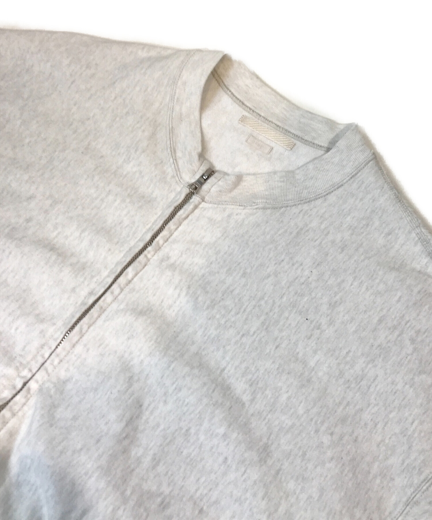 中古・古着通販】BLURHMS (ブラームス) LIGHT SWEAT CREW ZIP グレー