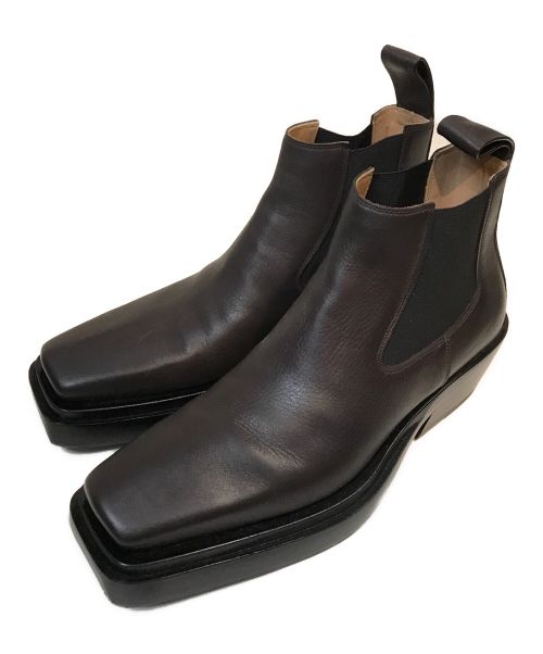 【中古・古着通販】BOTTEGA VENETA (ボッテガベネタ) サイドゴアスクエアトゥチェルシーブーツ ブラウン サイズ:40｜ブランド・古着通販  トレファク公式【TREFAC FASHION】スマホサイト