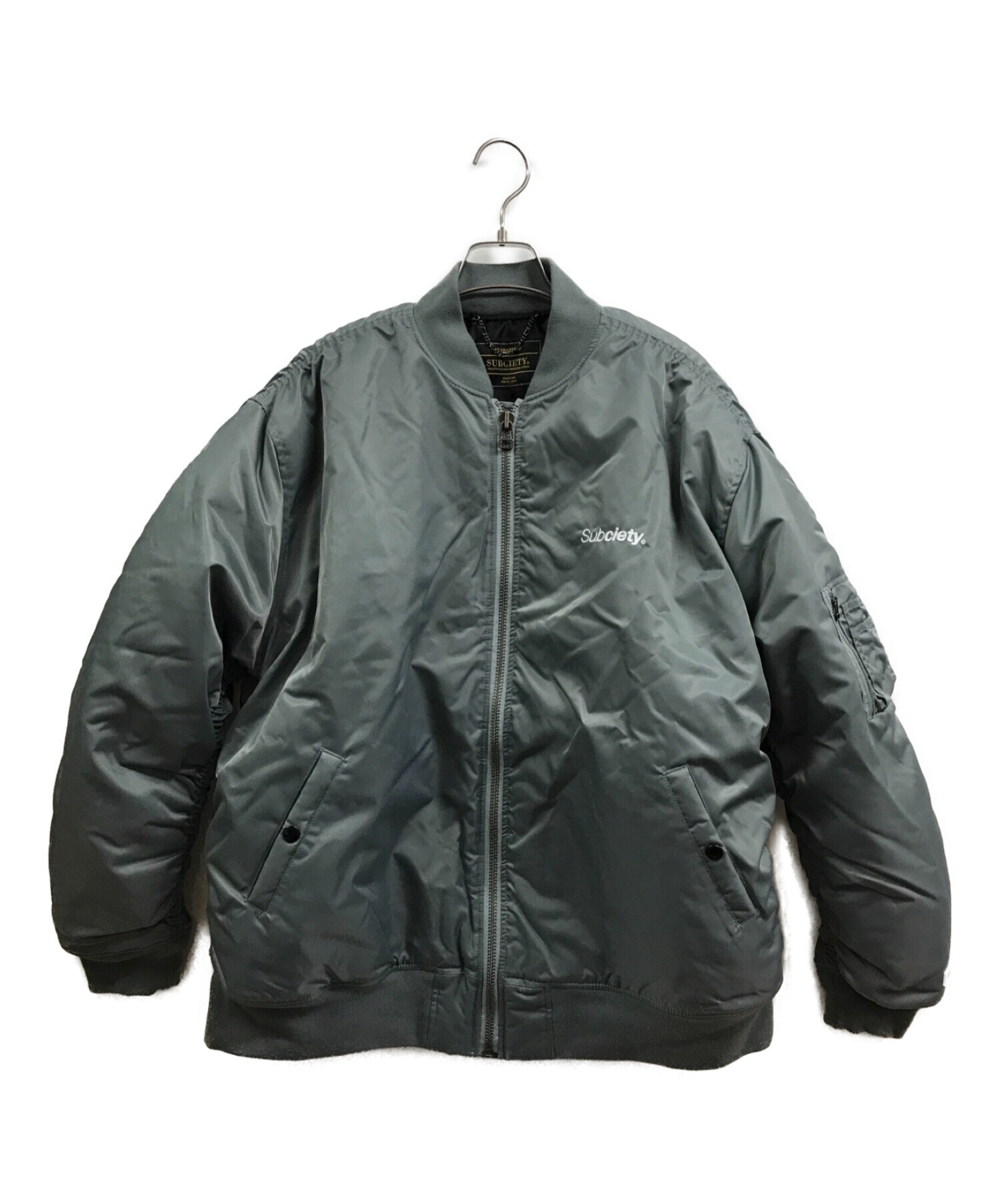SUBCIETY (サブサエティ) MA-1ジャケット グレー サイズ:L