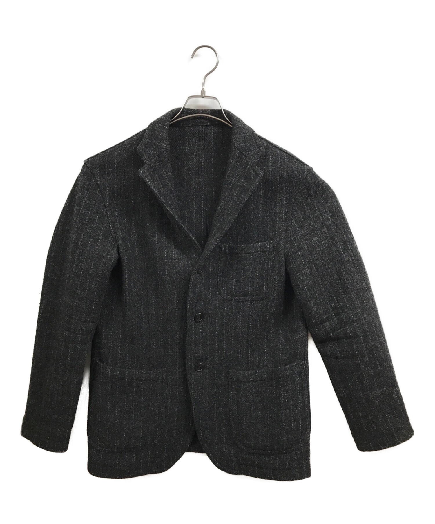 BEAMS Lights (ビームスライト) Harris Tweed (ハリスツイード) ヘリンボーンウール3Bジャケット グレー サイズ:L