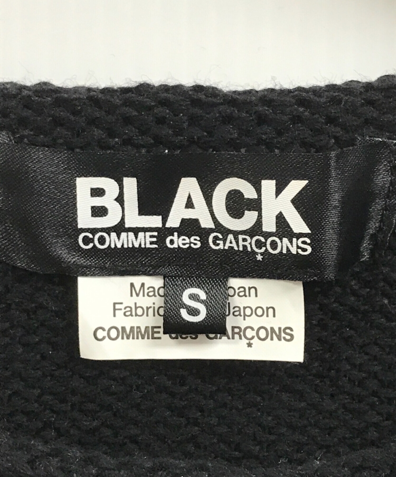 BLACK COMME des GARCONS (ブラック コムデギャルソン) 穴あきデザインウールニット ブラック サイズ:S