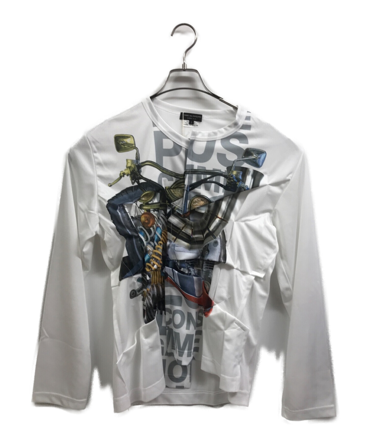 COMME des GARCONS HOMME PLUS (コムデギャルソンオムプリュス) 21SSグラフィック長袖Tシャツ ホワイト サイズ:S  未使用品