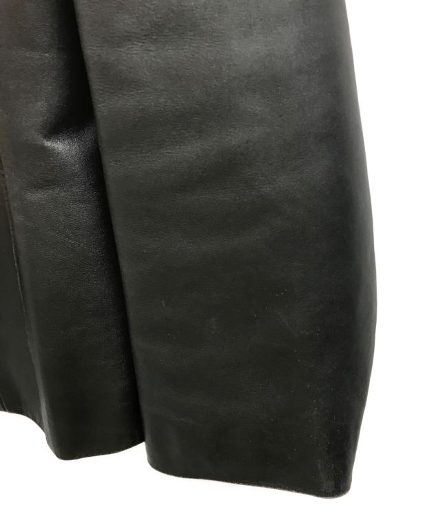 LOEWE (ロエベ) ラムレザーテーラードジャケット ブラック サイズ:38