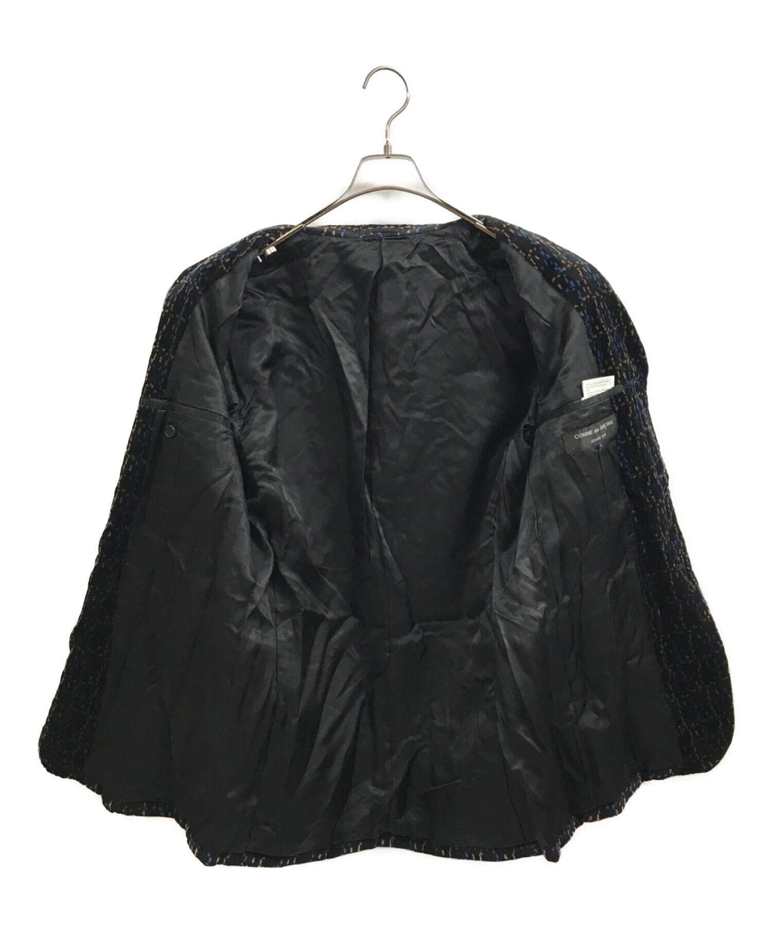 中古・古着通販】COMME des GARCONS HOMME PLUS (コムデギャルソンオムプリュス) 総柄3Bベロアジャケット ブラック サイズ: L｜ブランド・古着通販 トレファク公式【TREFAC FASHION】スマホサイト