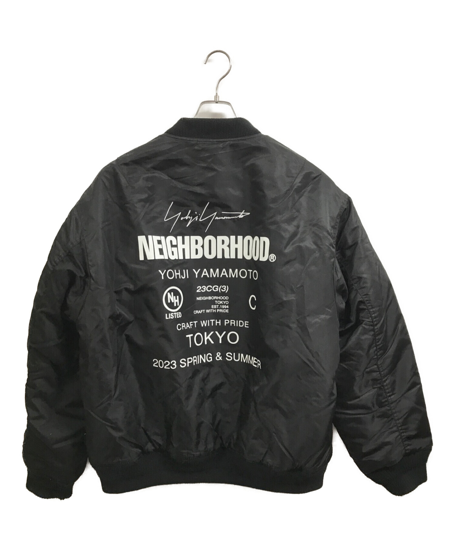 NEIGHBORHOOD (ネイバーフッド) YOHJI YAMAMOTO (ヨウジヤマモト) MA-1ジャケット ブラック サイズ:XL