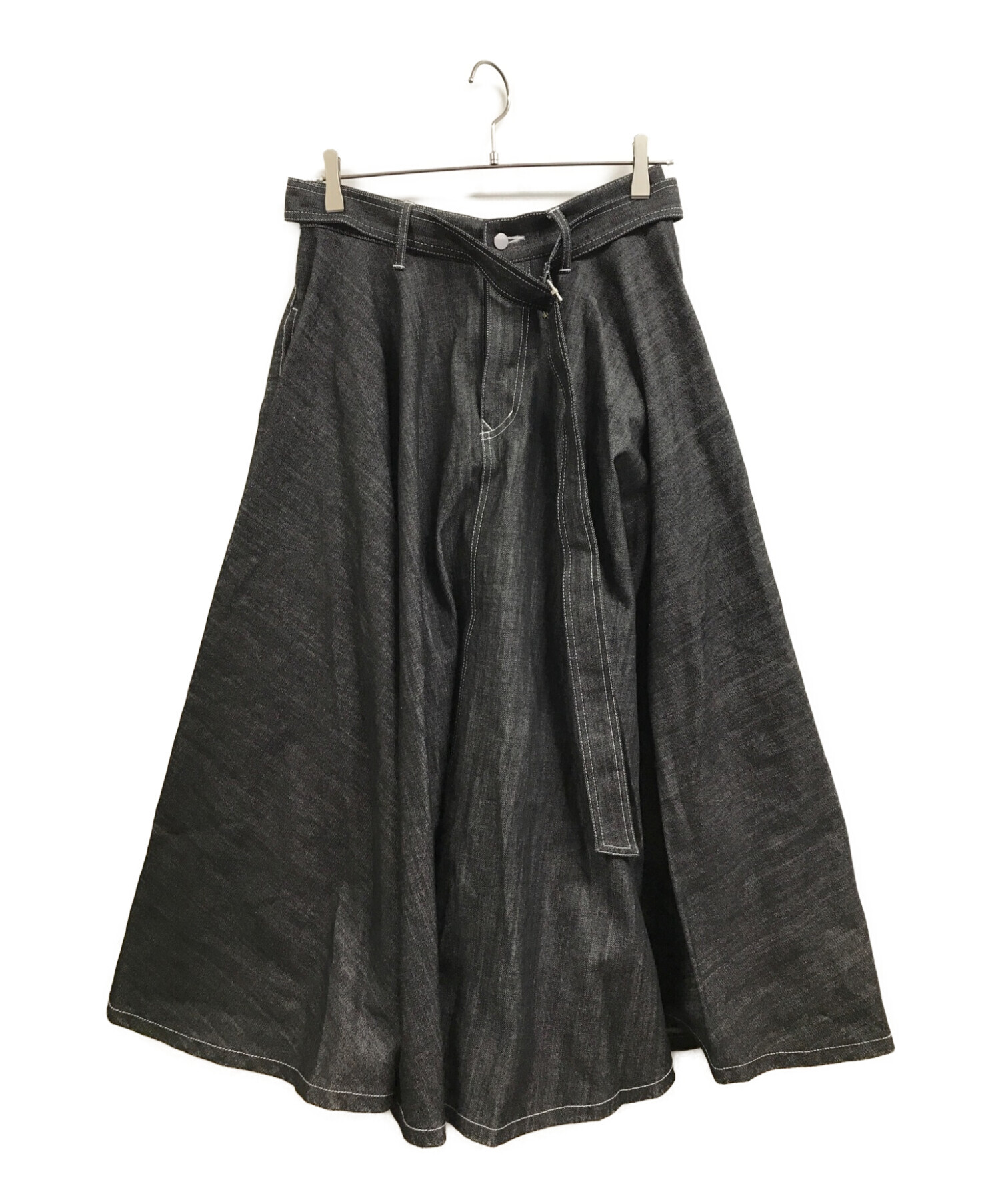 foufou (フーフー) super flare denim skirt ブラック サイズ:1
