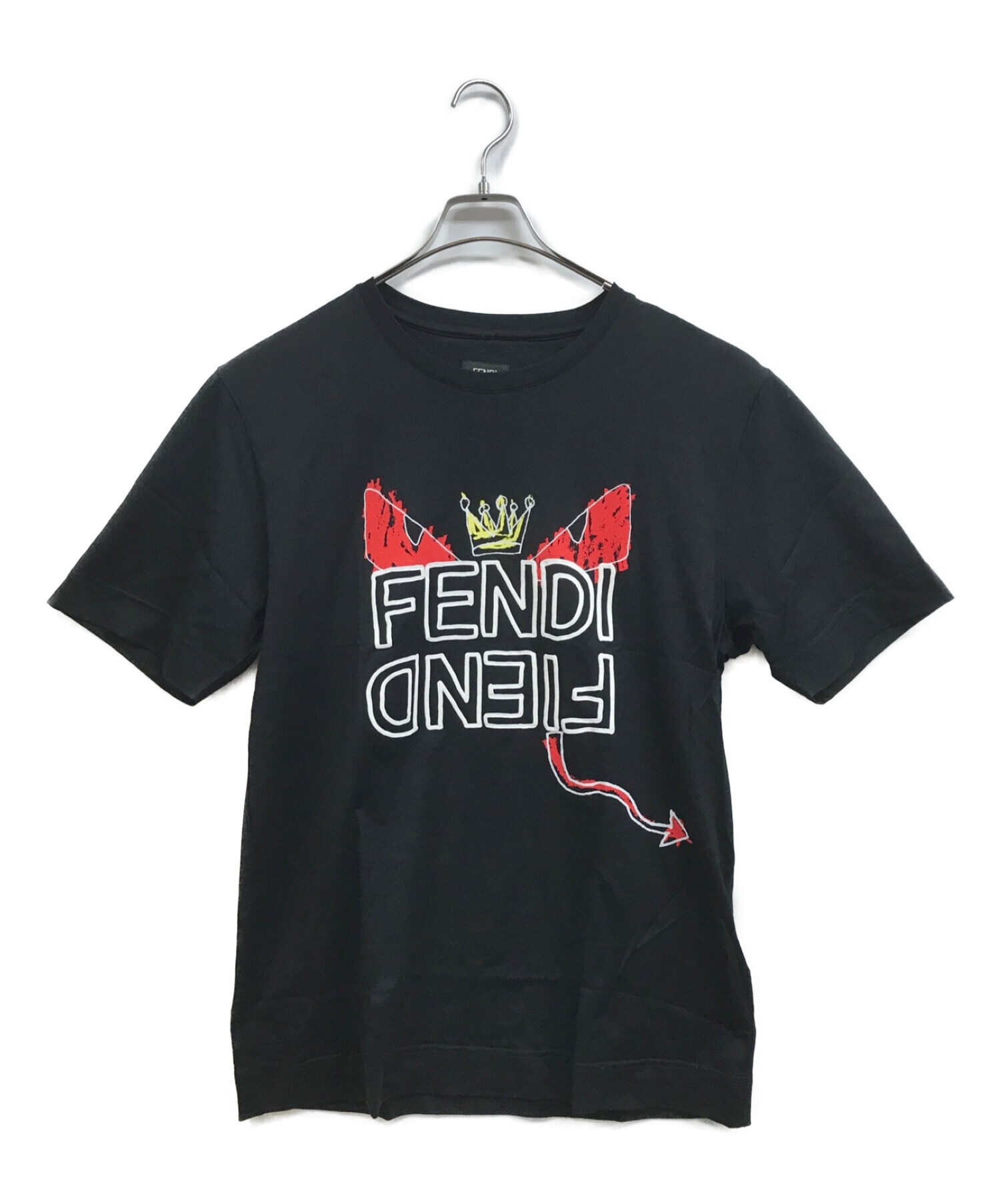 中古・古着通販】FENDI (フェンディ) 手書き風モンスター&アナグラムロゴプリント ブラック サイズ:S｜ブランド・古着通販  トレファク公式【TREFAC FASHION】スマホサイト