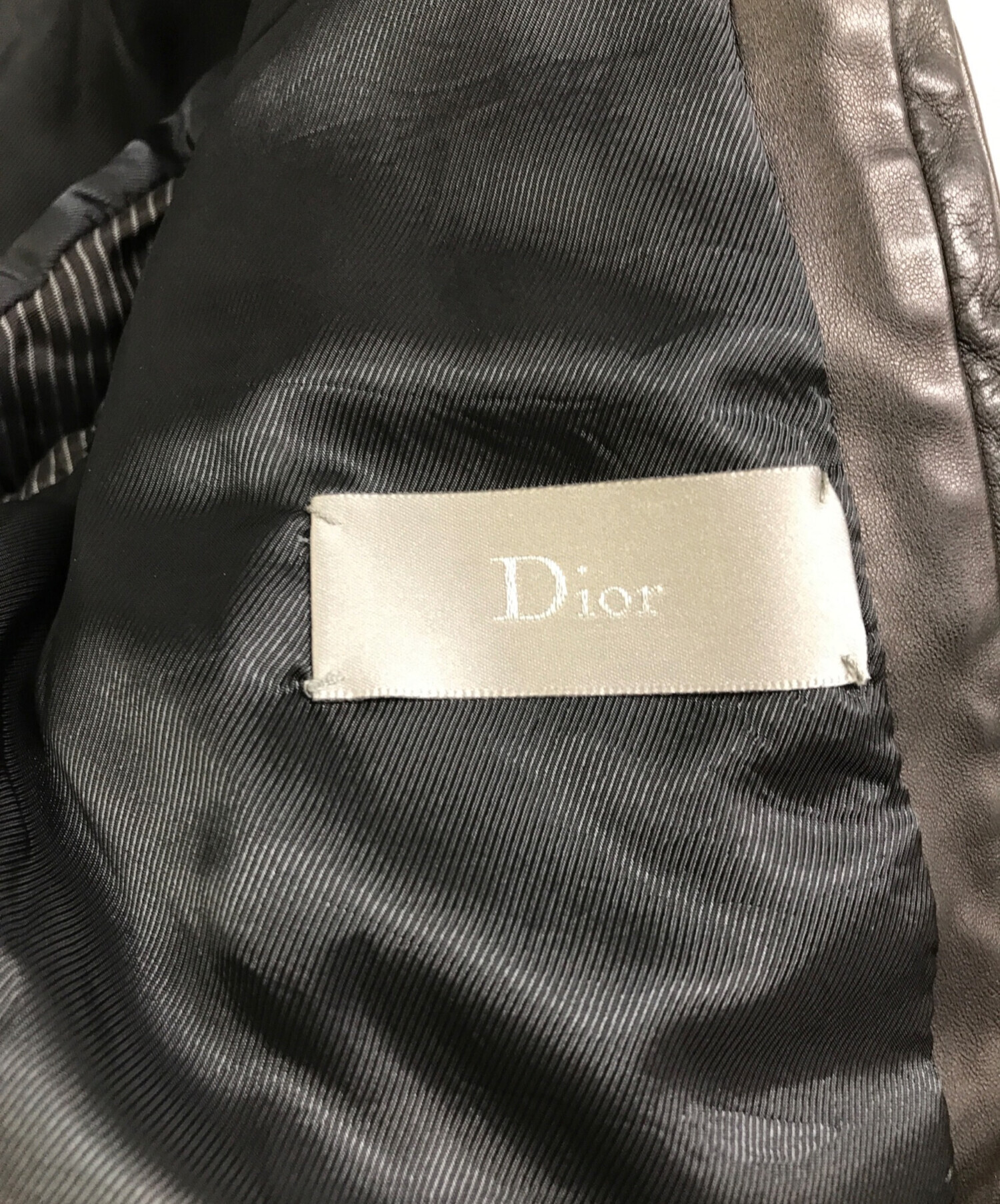 DIOR HOMME (ディオール オム) レザージャケット ブラック サイズ:48