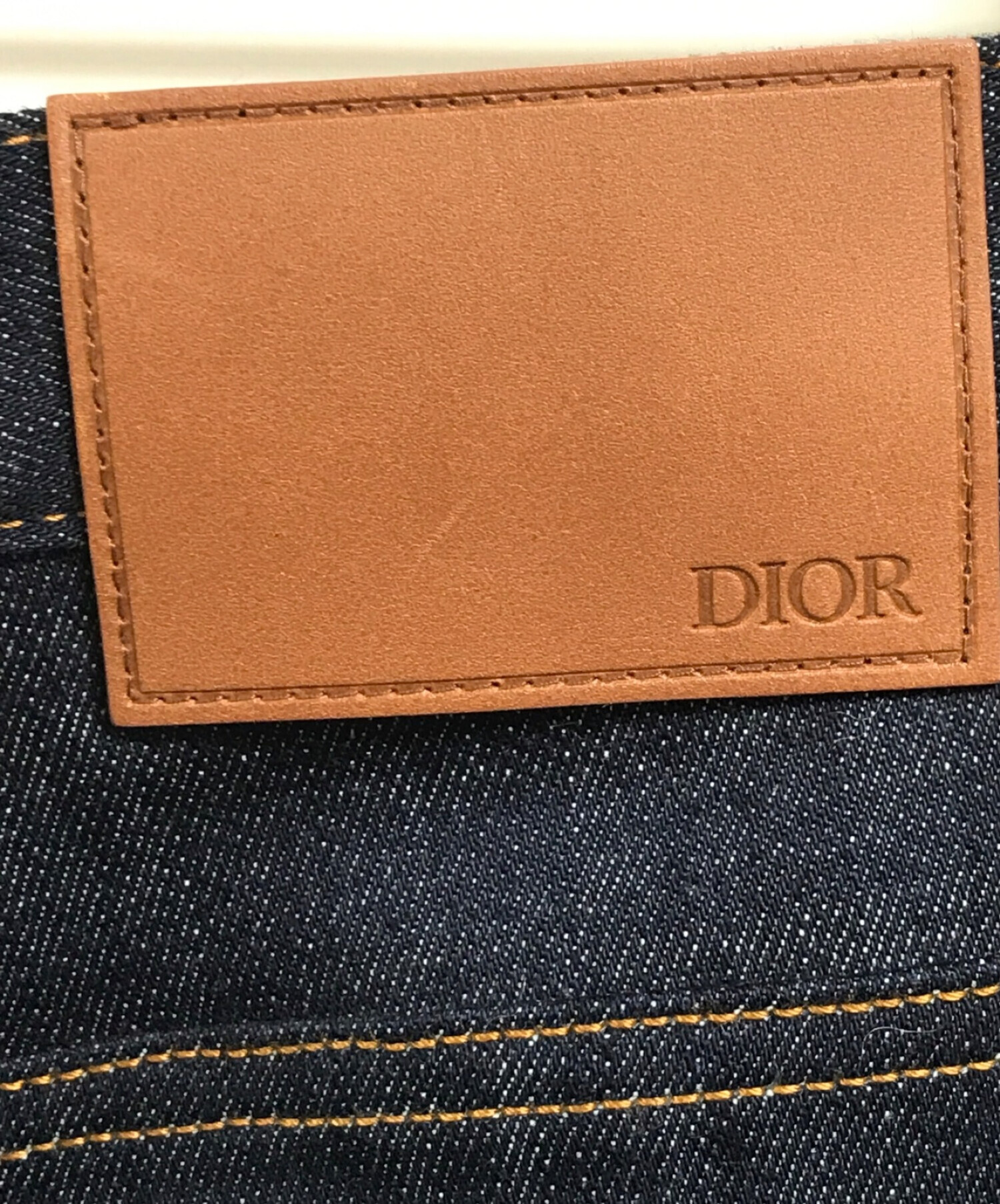 Christian Dior (クリスチャン ディオール) トロッターロゴ ロールアップオブリーク柄デニムパンツ インディゴ サイズ:W31