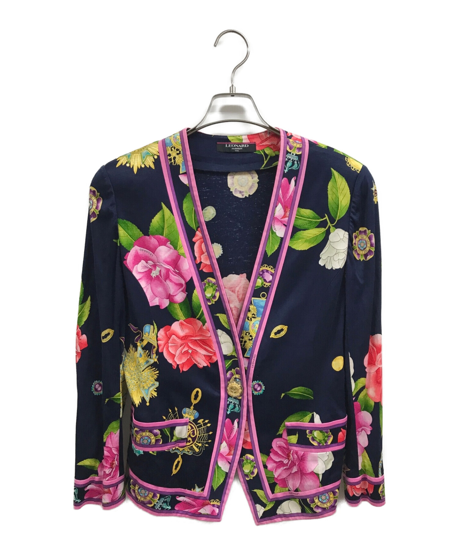 LEONARD レオナール テーラードジャケット ジャケット 花柄 Mサイズファッション