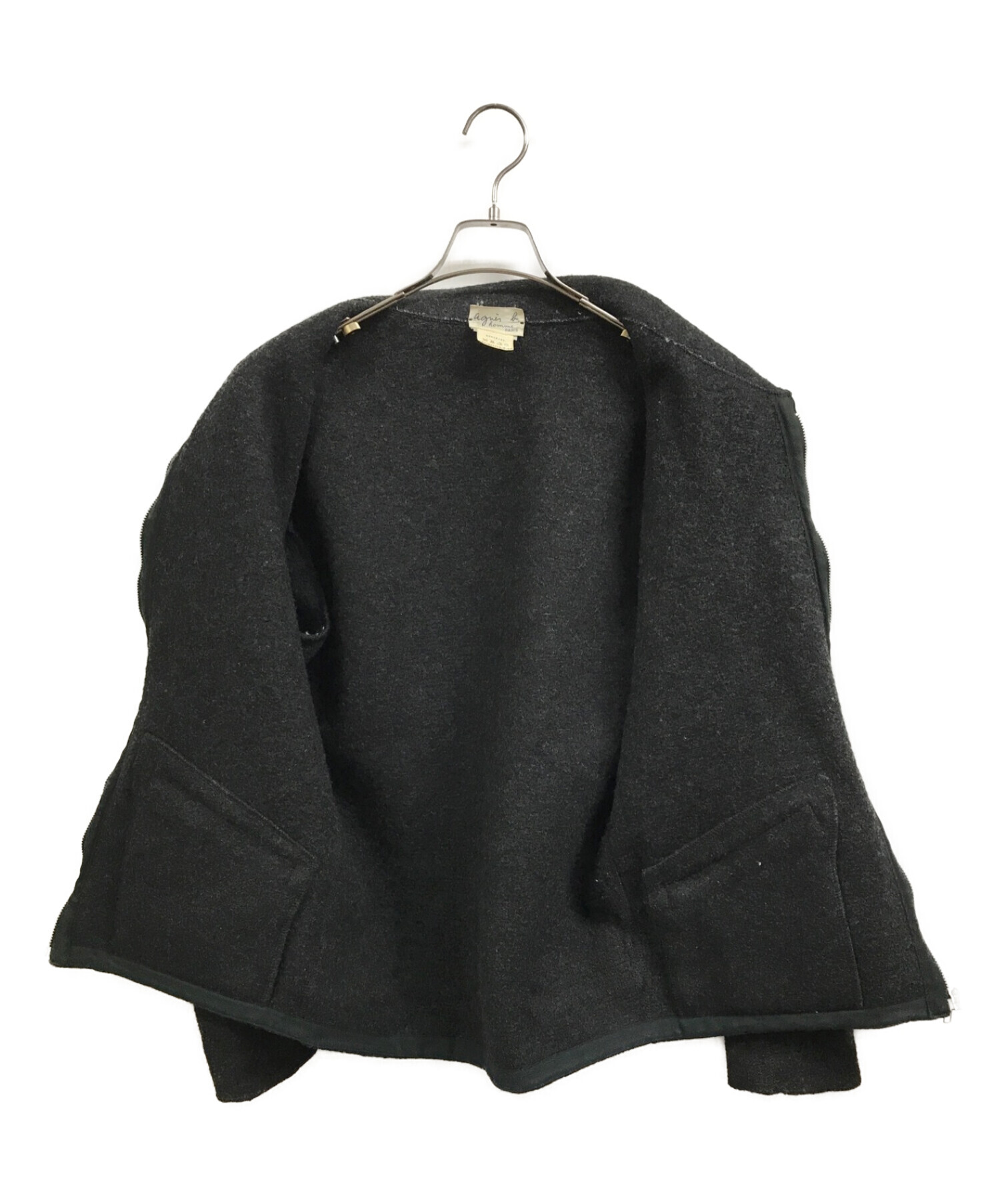 agnes b homme (アニエスベーオム) ジップウールジャケット ブラック サイズ:不明