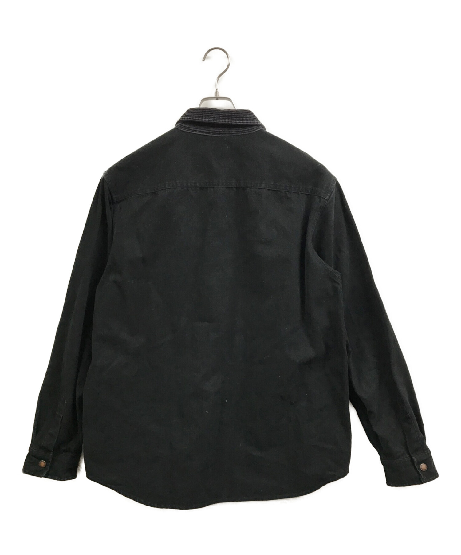 SUPREME (シュプリーム) 19AW Script Canvas Snap Shirt ブラック サイズ:XL