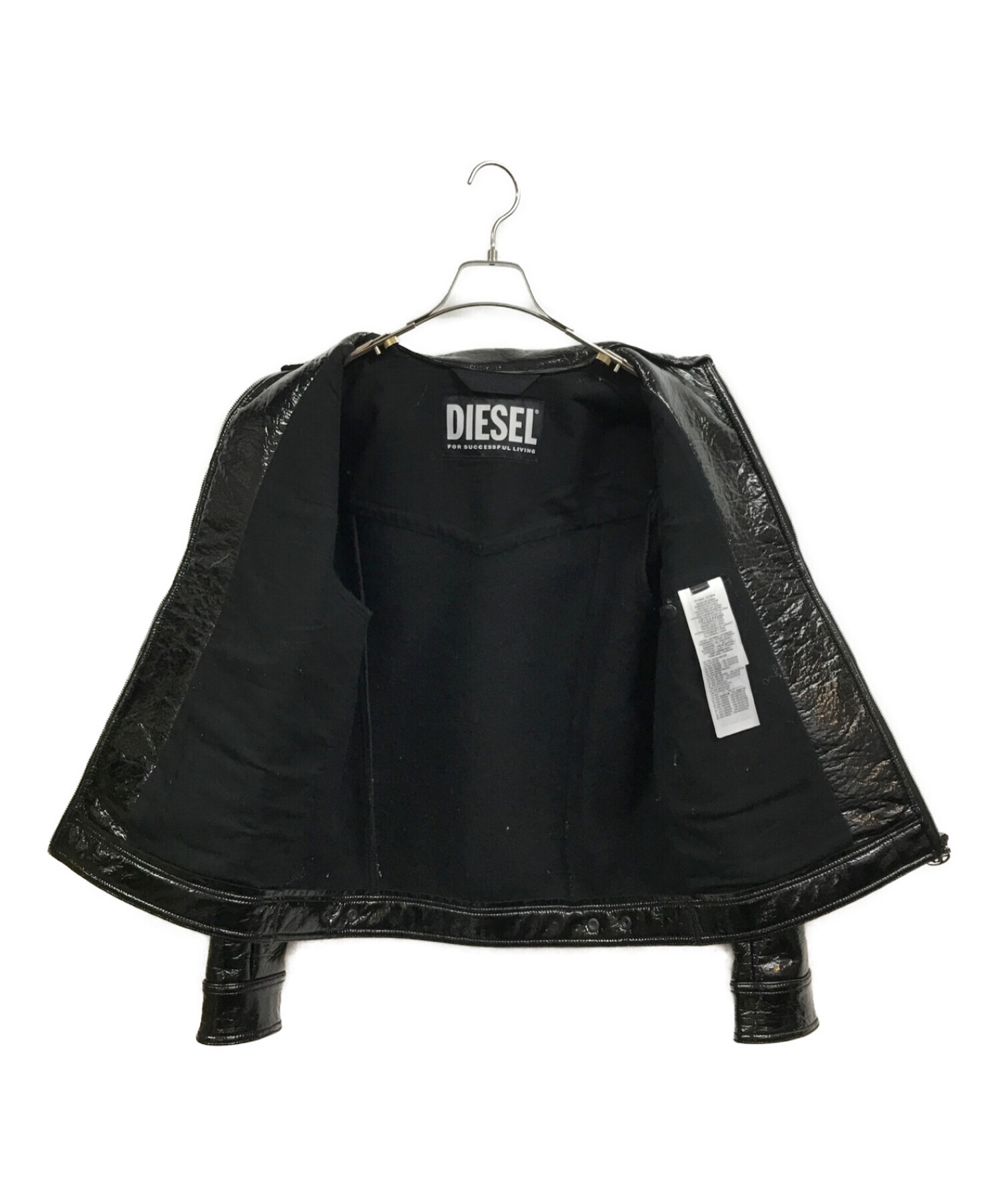 DIESEL (ディーゼル) Leatherette jacket ブラック サイズ:S