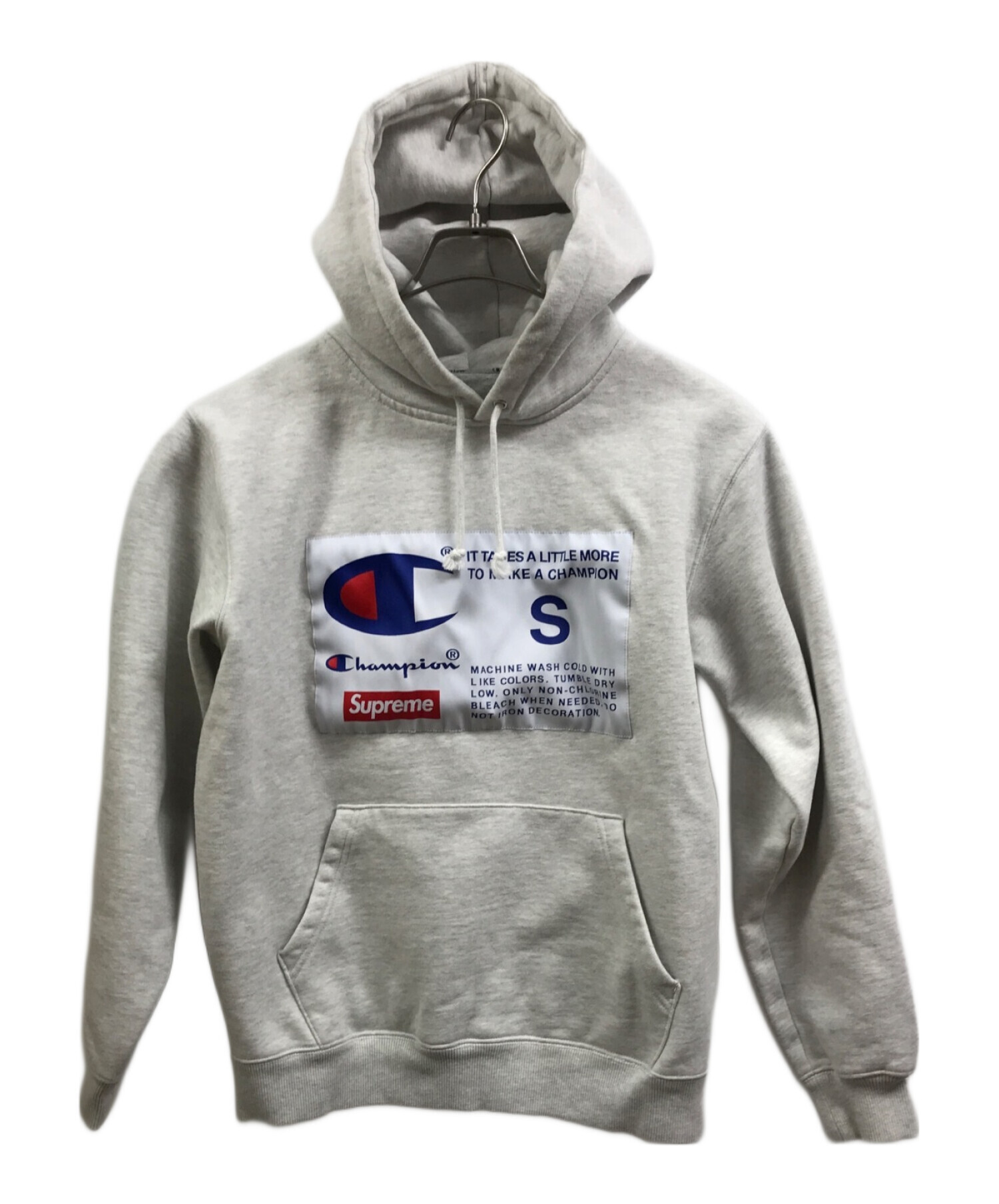 中古・古着通販】Champion (チャンピオン) SUPREME (シュプリーム) 18AW Label Hooded Sweatshirt グレー  サイズ:S｜ブランド・古着通販 トレファク公式【TREFAC FASHION】スマホサイト