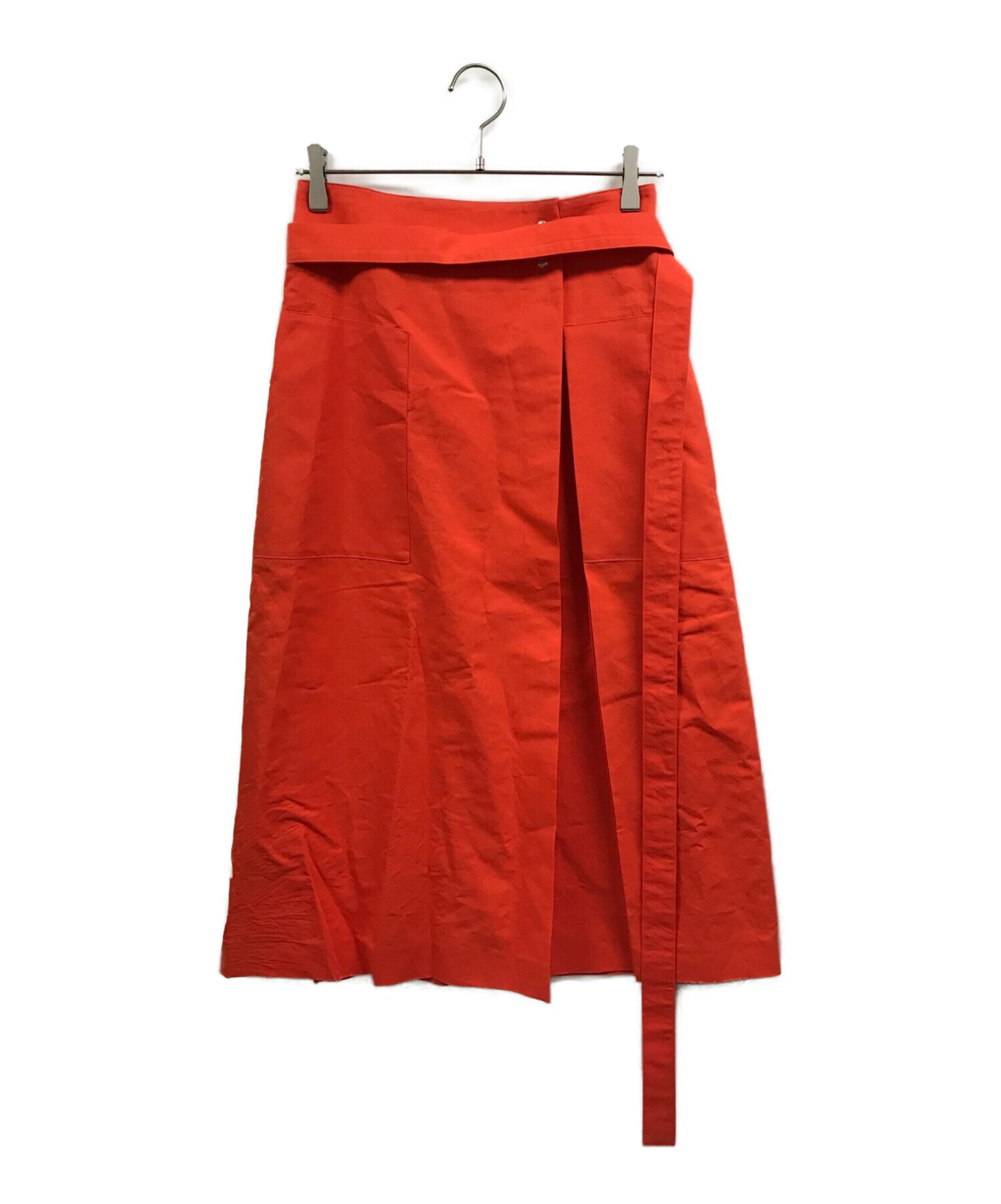 DRAWER (ドゥロワー) コットンシルクラップスカート オレンジ サイズ:36