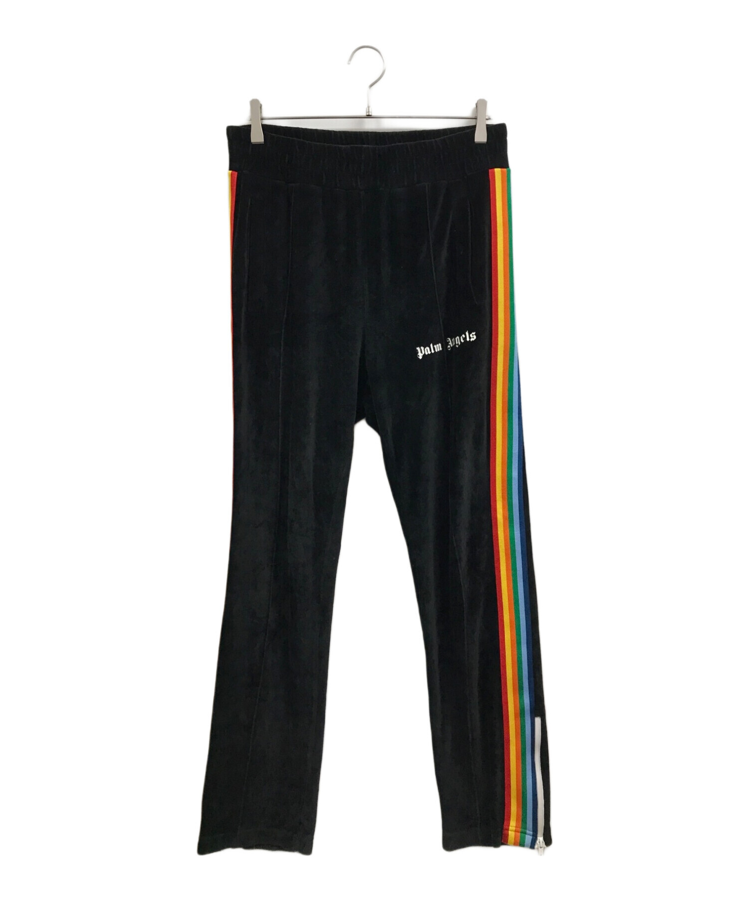 Palm Angels (パーム エンジェルス) RAINBOW CHENILLE TRACK PANTS ブラック サイズ:L