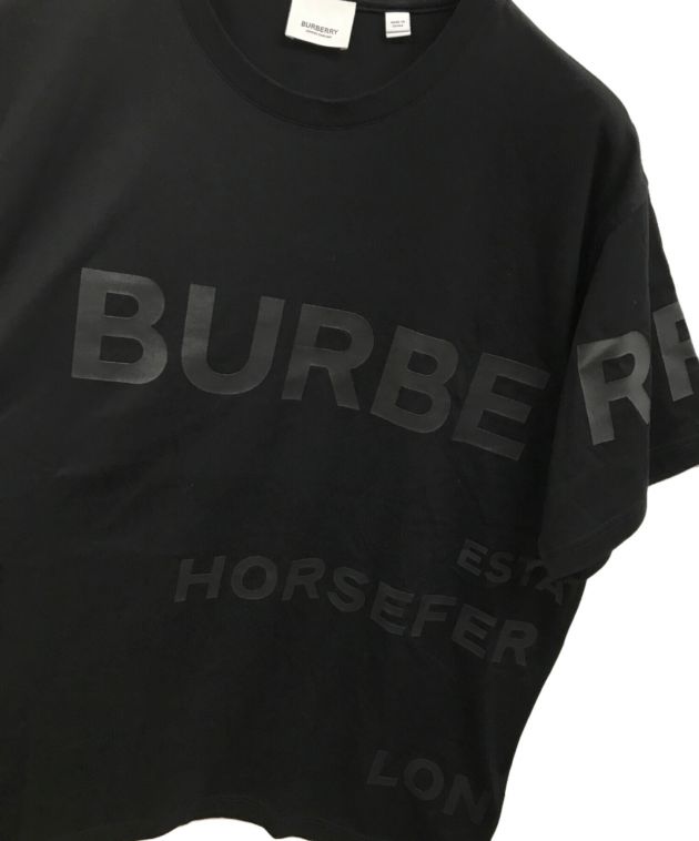 BURBERRY (バーバリー) ホースフェリーロゴプリント Ｔシャツ ブラック サイズ:S