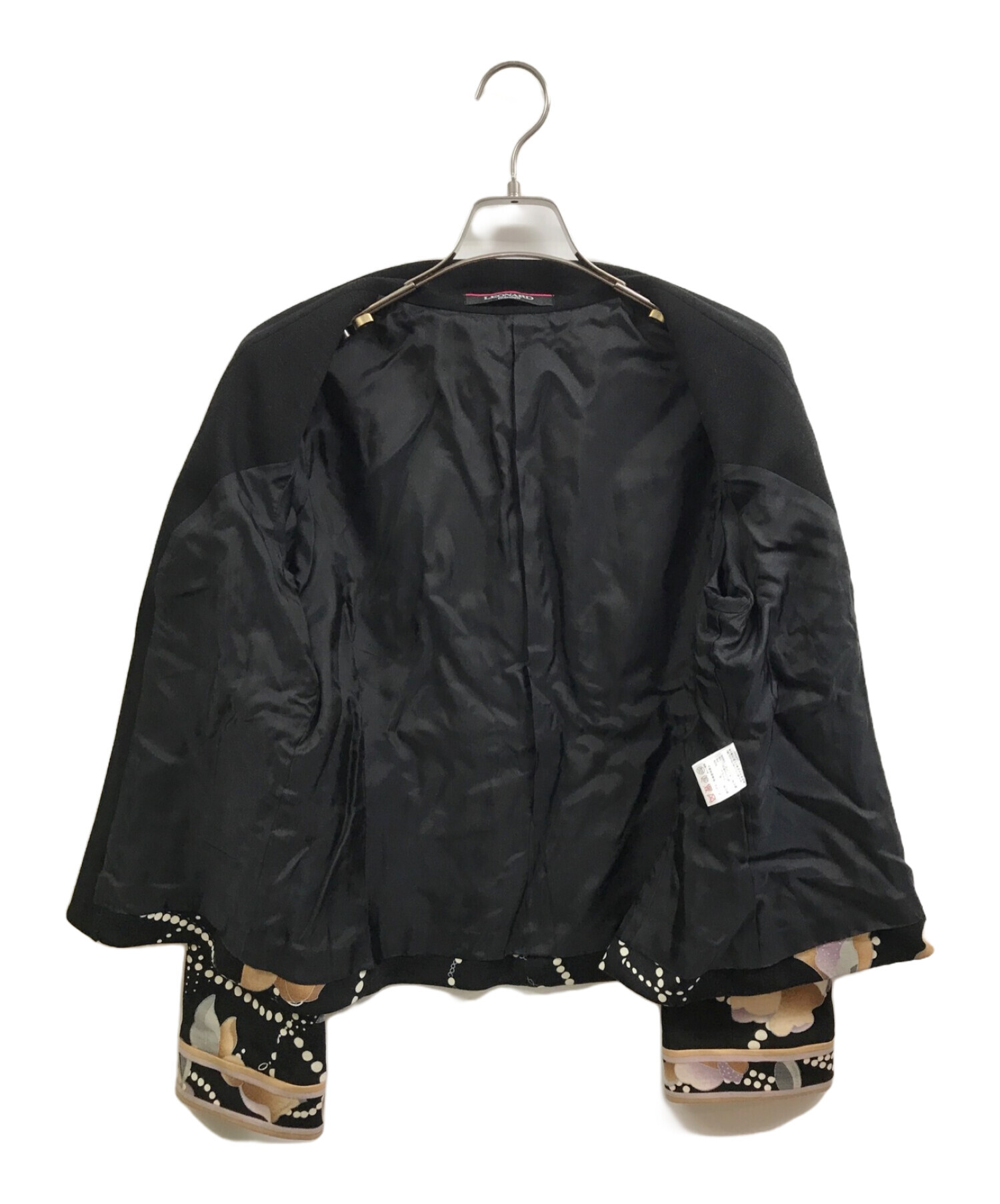 LEONARD FASHION (レオナールファッション) 総柄ジャケット ブラック サイズ:42