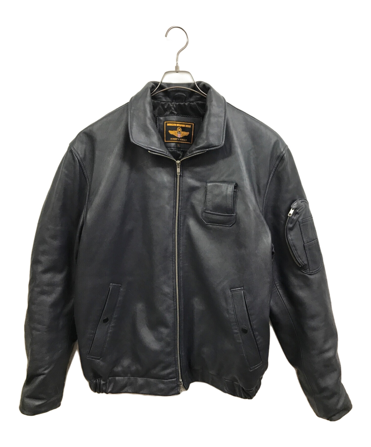 MORGAN MEMPHIS BELLE (モーガン メンフィス ベル) フランス空軍 フレンチボマーレザー製フライトジャケット ネイビー サイズ:XL