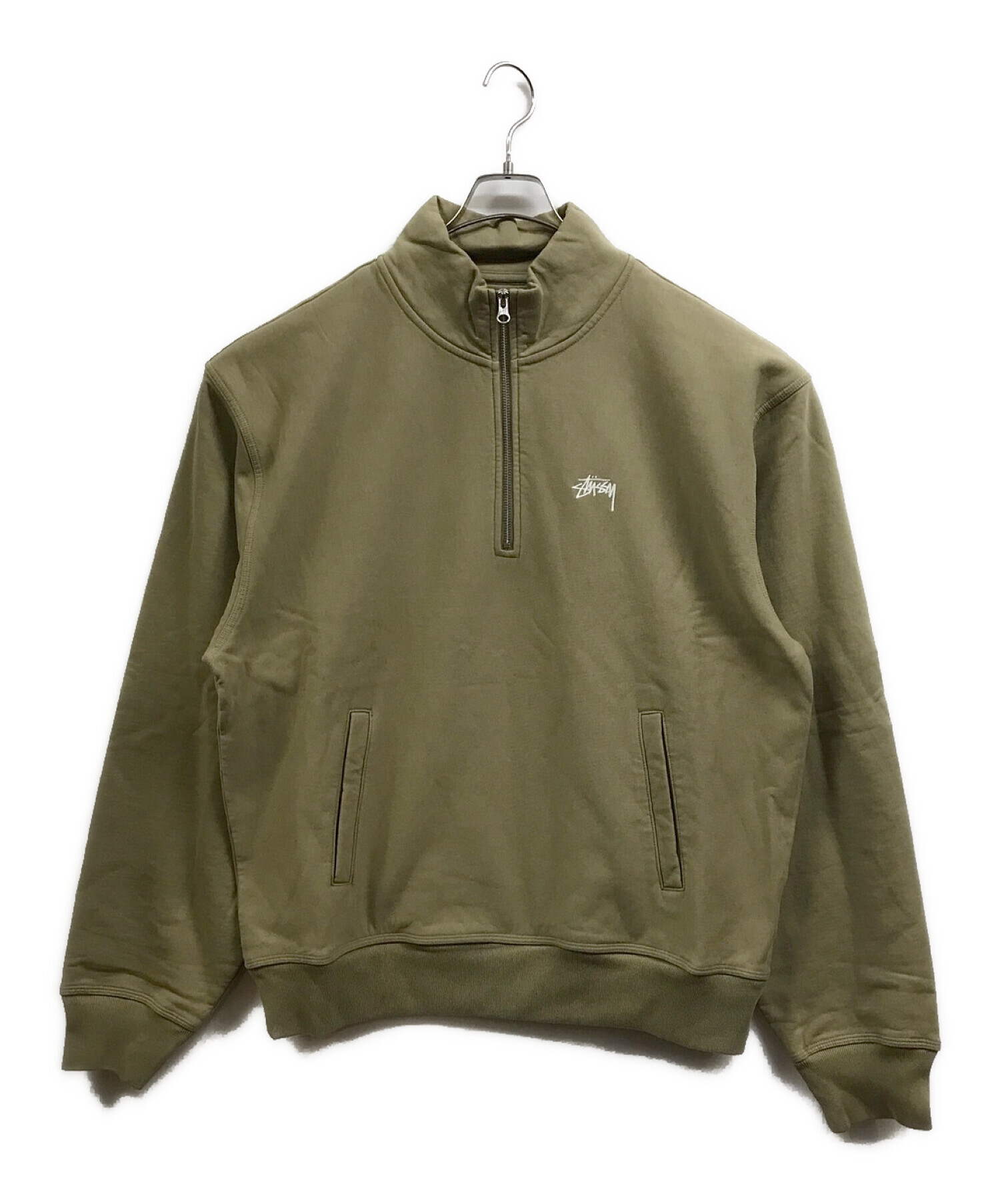 stussy (ステューシー) ハーフジップスウェット カーキ サイズ:XL 未使用品