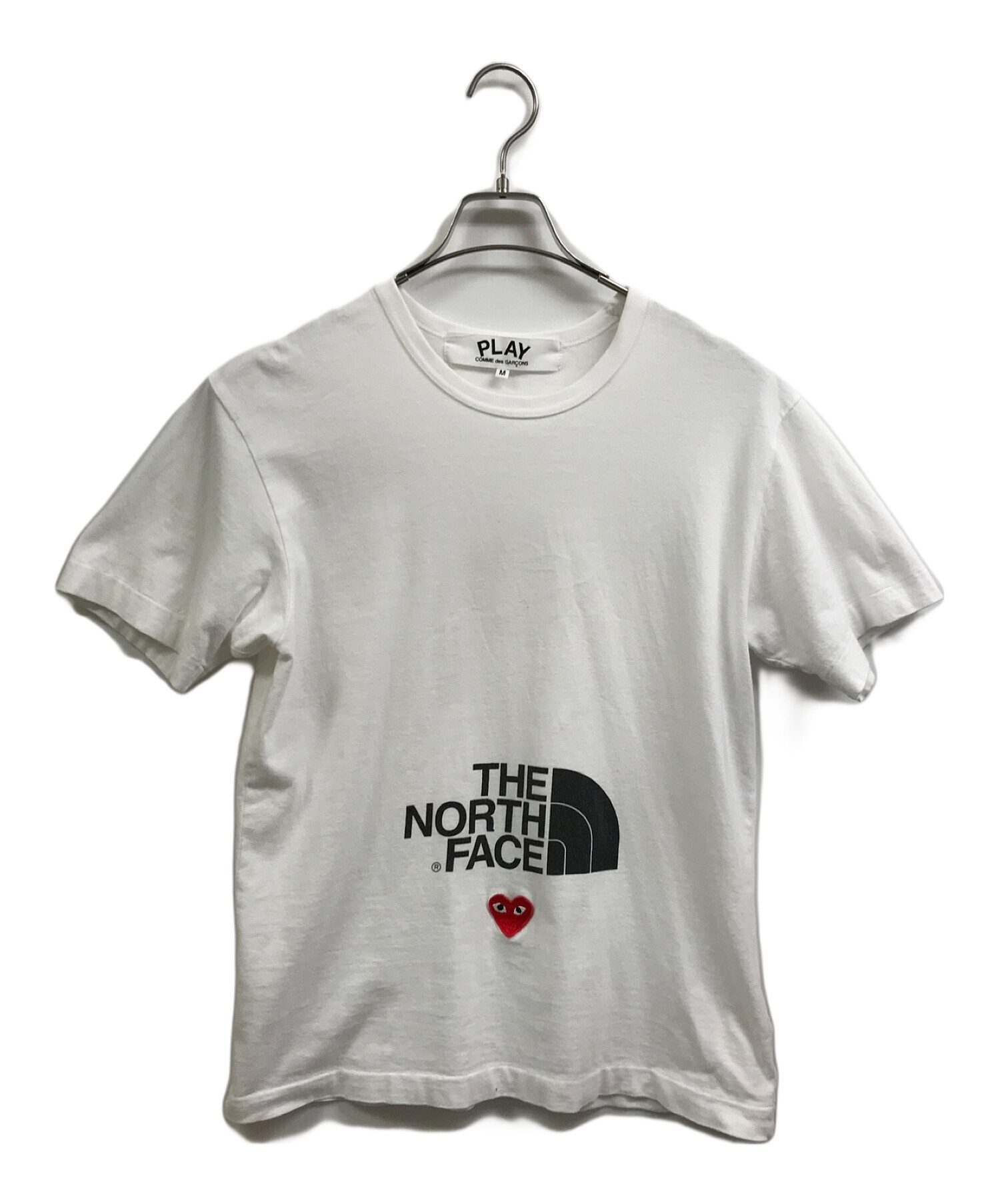 COMME des GARCONS (コムデギャルソン) THE NORTH FACE (ザ ノース フェイス) プレイハートワッペンロゴ Tシャツ  ホワイト サイズ:M