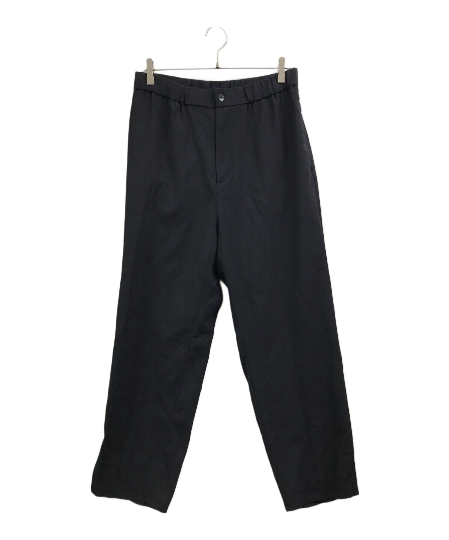 ATON (エイトン) WOOL CARAMEL PIQUET TAPERED EASY PANTS（ウールカラメルピケテーパードイージーパンツ）  ネイビー サイズ:06