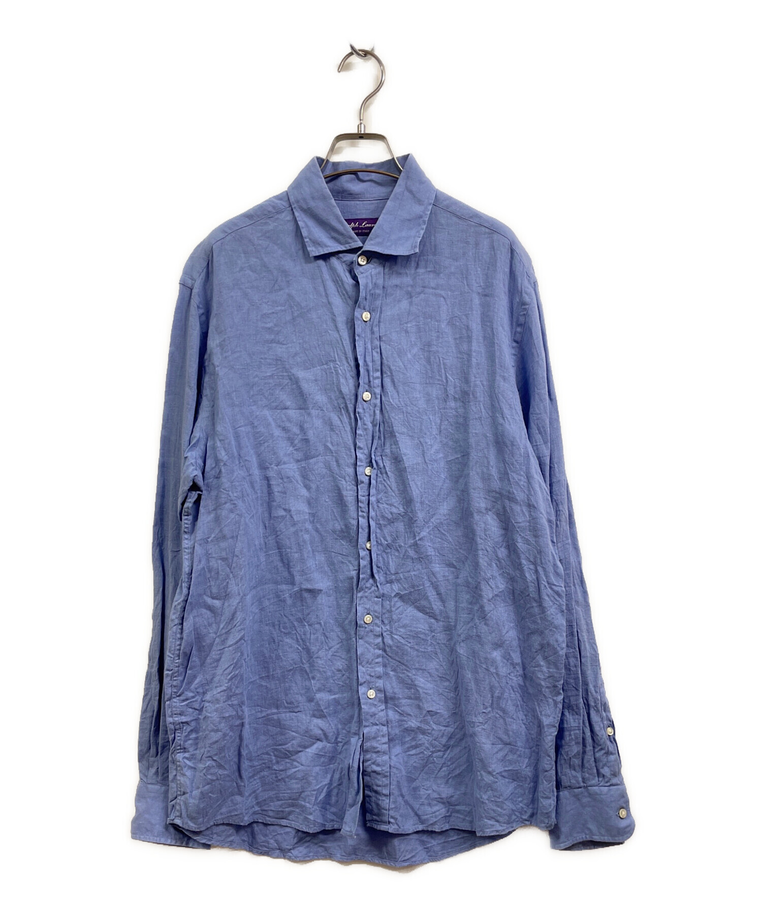 中古・古着通販】RALPH LAUREN Purple Label (ラルフ ローレン パープル レーベル) リネンシャツ ブルー  サイズ:L｜ブランド・古着通販 トレファク公式【TREFAC FASHION】スマホサイト