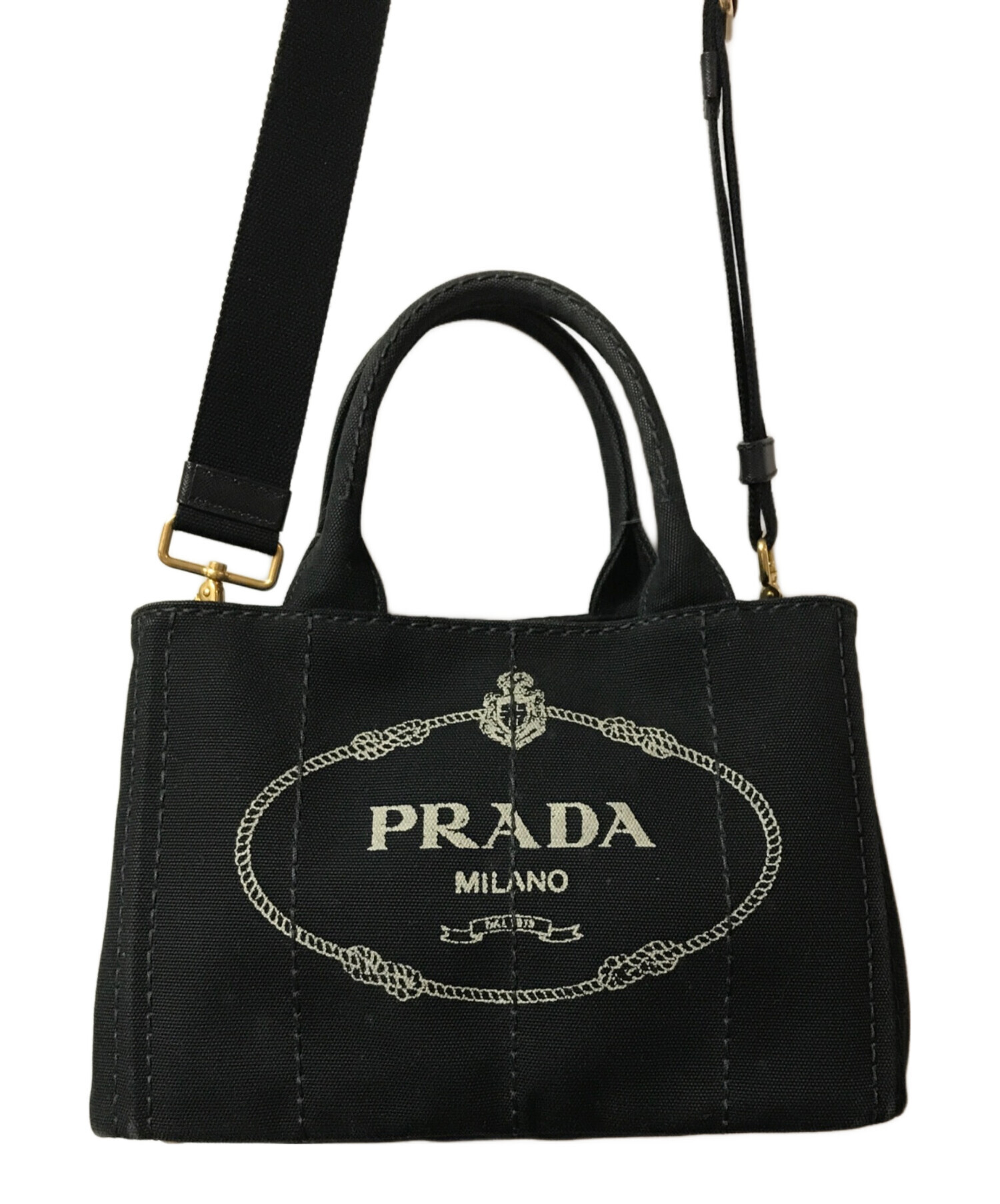 中古・古着通販】PRADA (プラダ) カナパ2WAYハンドバッグ ブラック｜ブランド・古着通販 トレファク公式【TREFAC  FASHION】スマホサイト