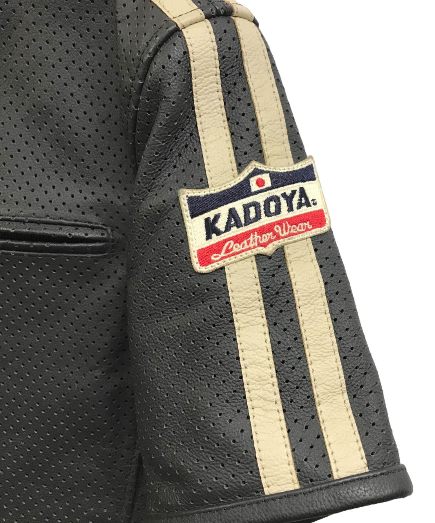 中古・古着通販】KADOYA (カドヤ) パンチングレザージャケット ブラック サイズ:LL｜ブランド・古着通販 トレファク公式【TREFAC  FASHION】スマホサイト