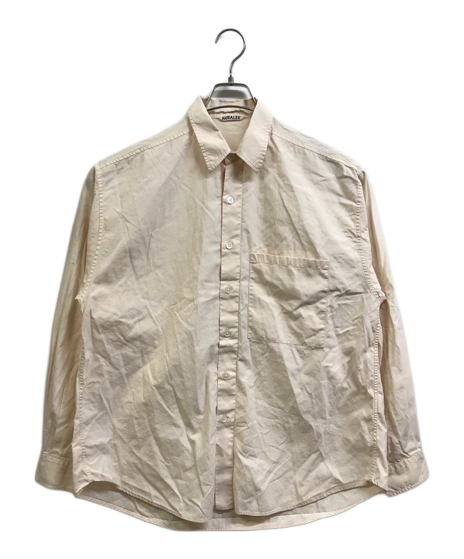 AURALEE (オーラリー) WASHED FINX TWILL BIG SHIRTS ベージュ サイズ:4