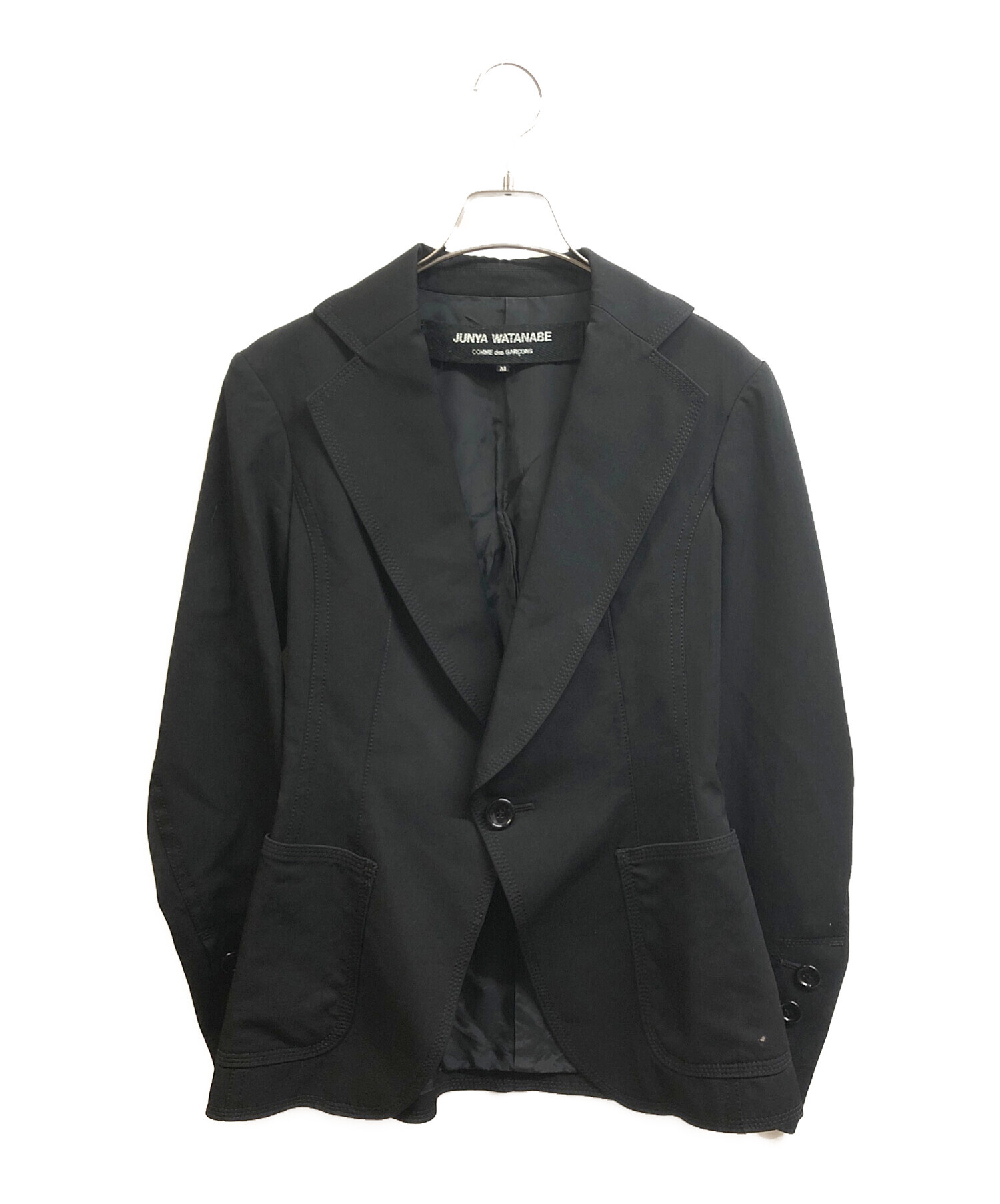 中古・古着通販】JUNYA WATANABE COMME des GARCONS ((ジュンヤワタナベ コムデギャルソン) ウールギャバ1Bテーラード ジャケット ブラック サイズ:M｜ブランド・古着通販 トレファク公式【TREFAC FASHION】スマホサイト