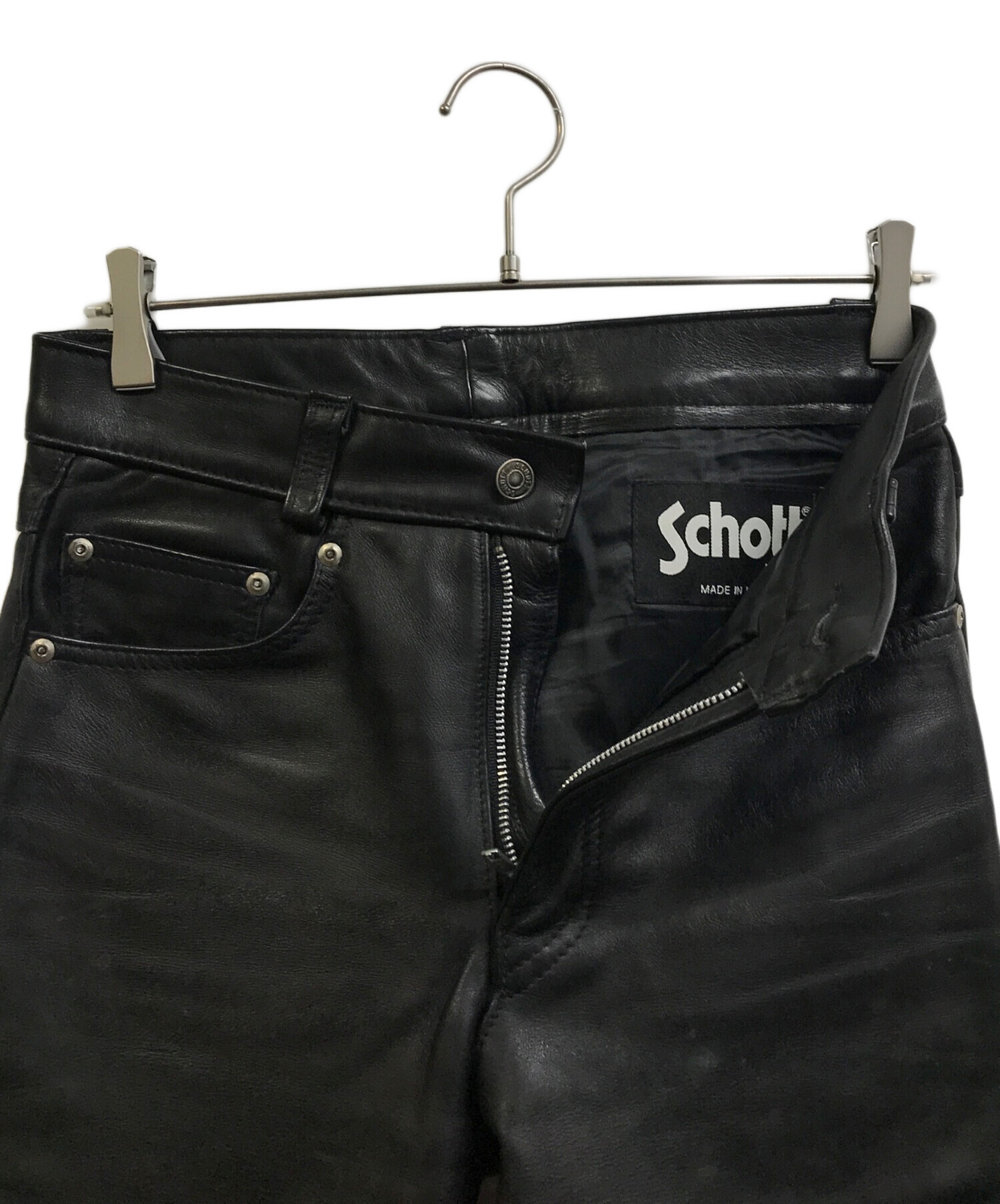 中古・古着通販】Schott (ショット) レザーパンツ ブラック サイズ:W30｜ブランド・古着通販 トレファク公式【TREFAC  FASHION】スマホサイト